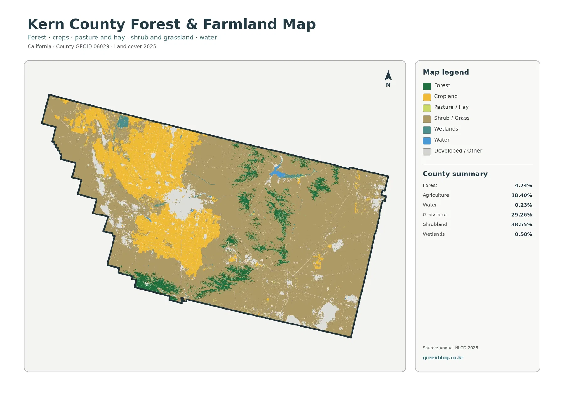 Kern County forest and farmland map