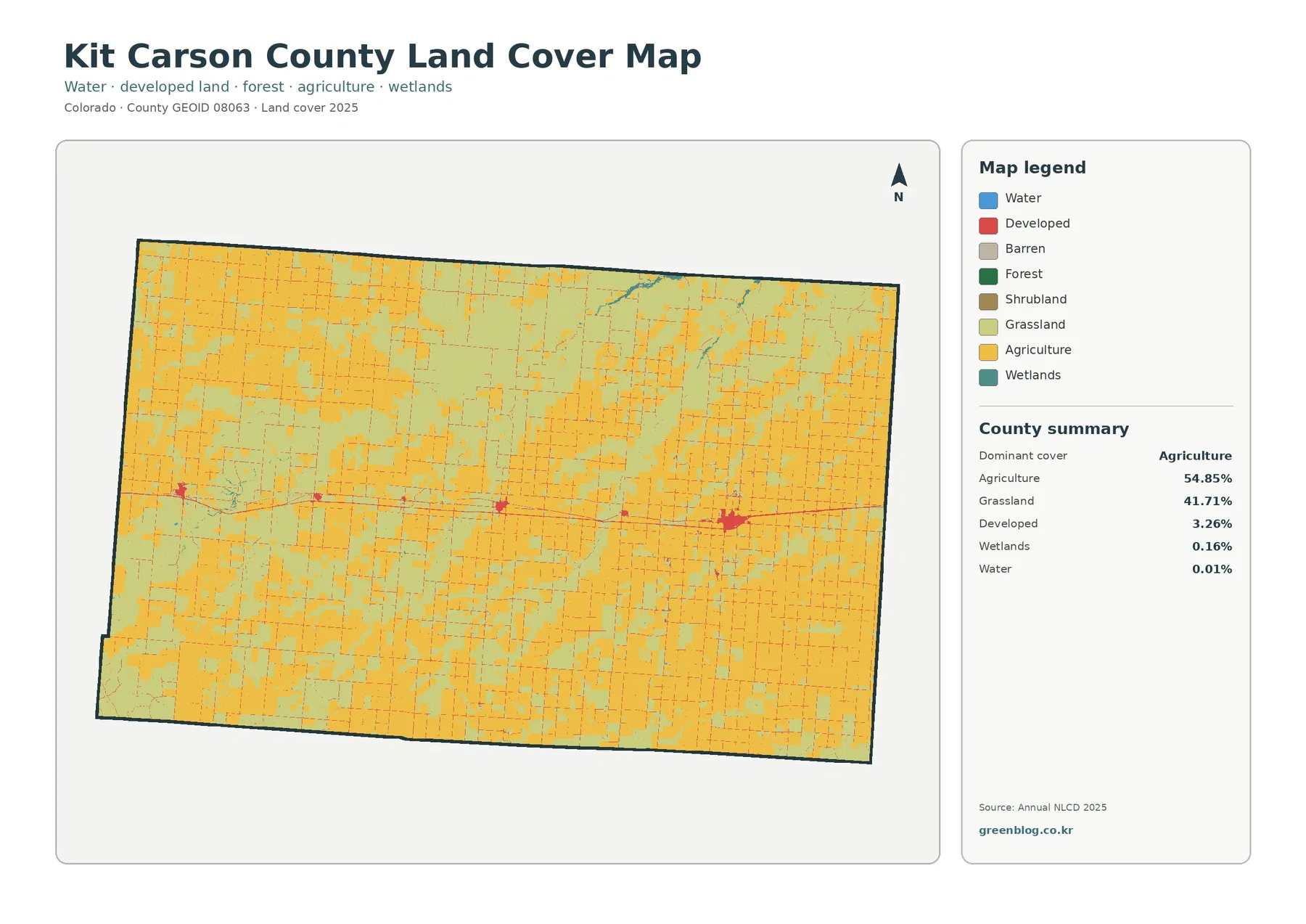 Kit Carson County 토지 피복 지도
