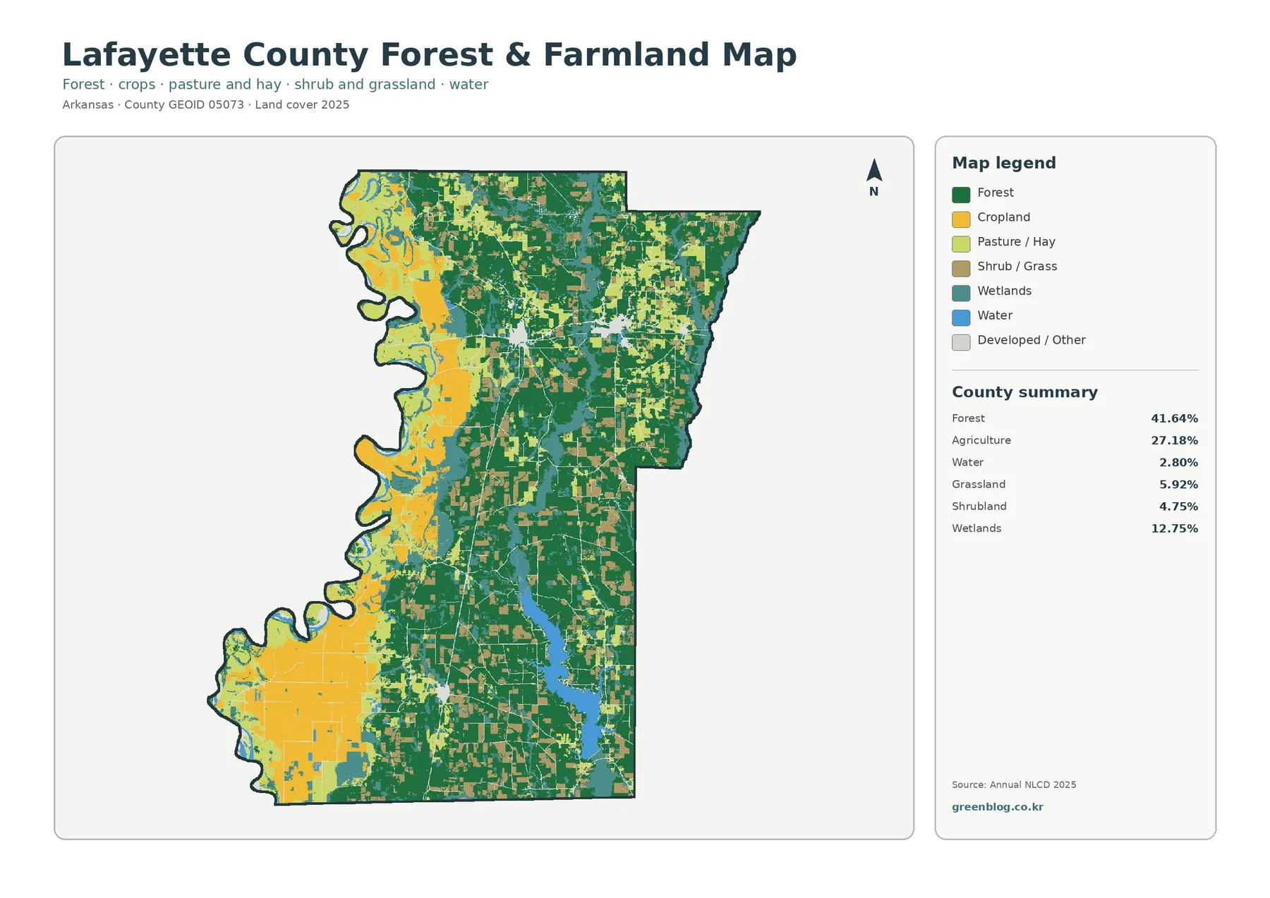 Lafayette County forest and farmland map
