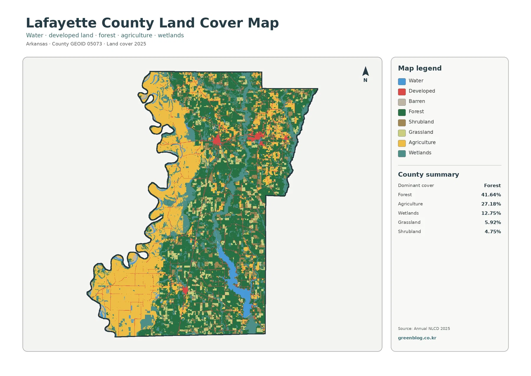 Lafayette County land cover map