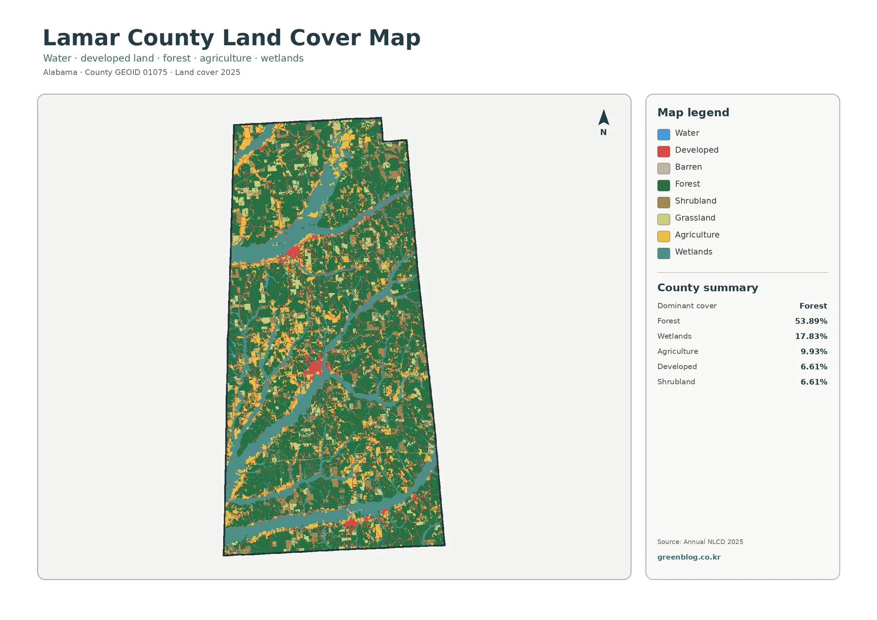 Lamar County land cover map featured image