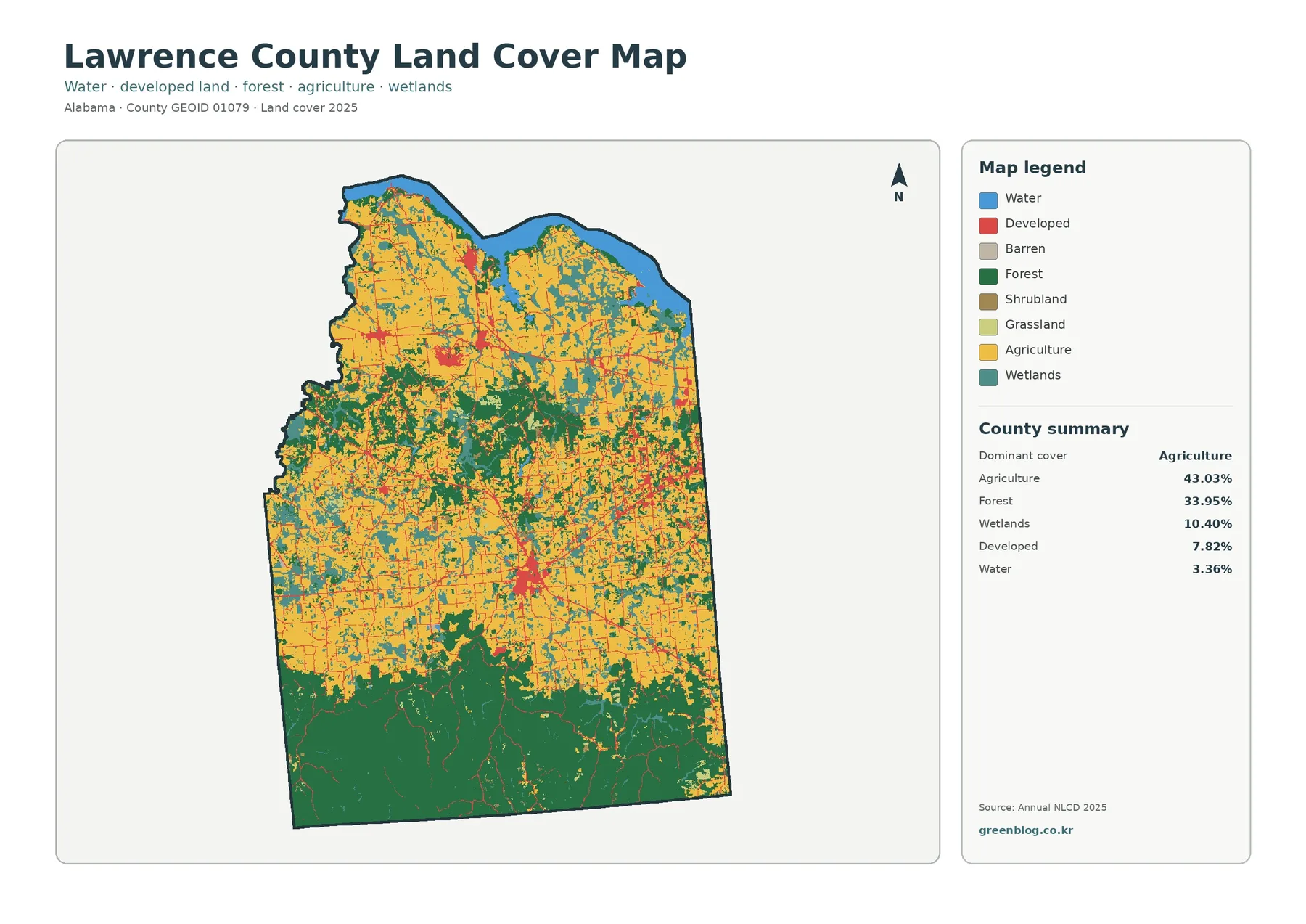Lawrence County land cover map featured image