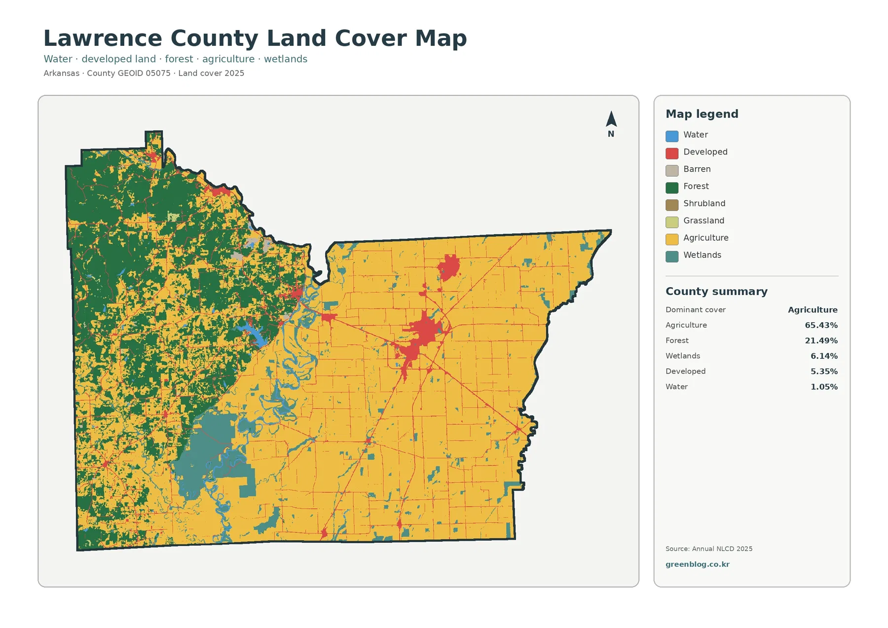 Lawrence County land cover map