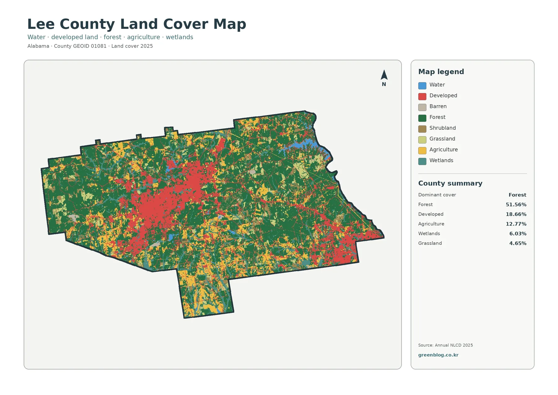 Lee County land cover map featured image
