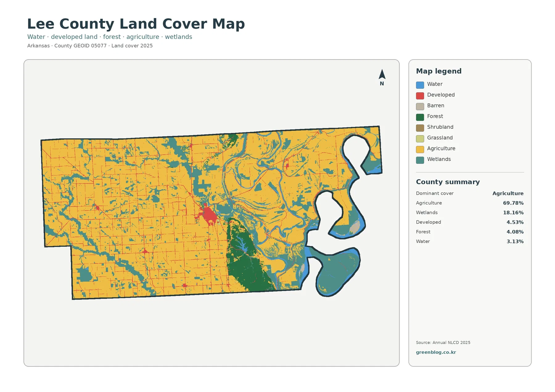 Lee County 토지 피복 지도