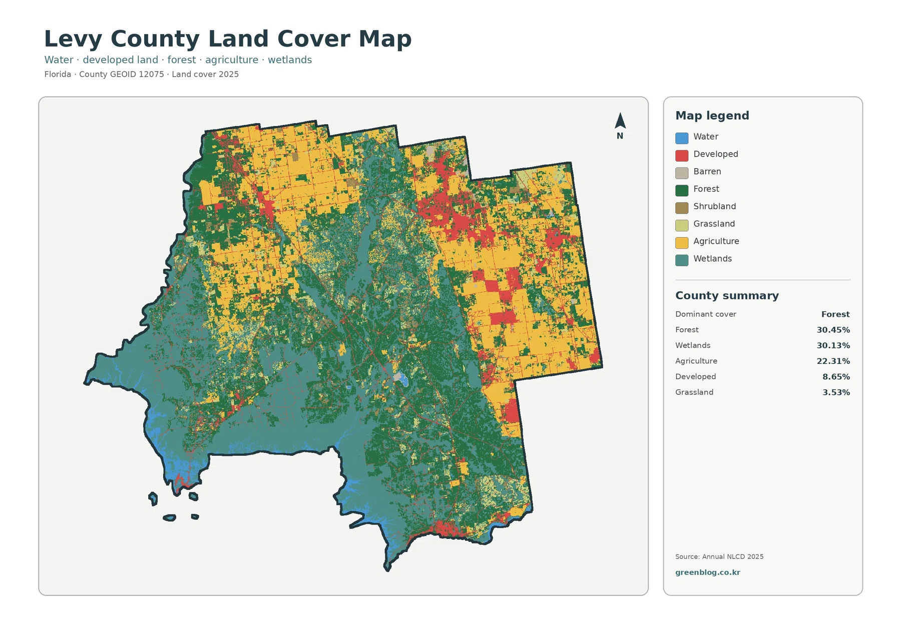 Levy County land cover map featured image