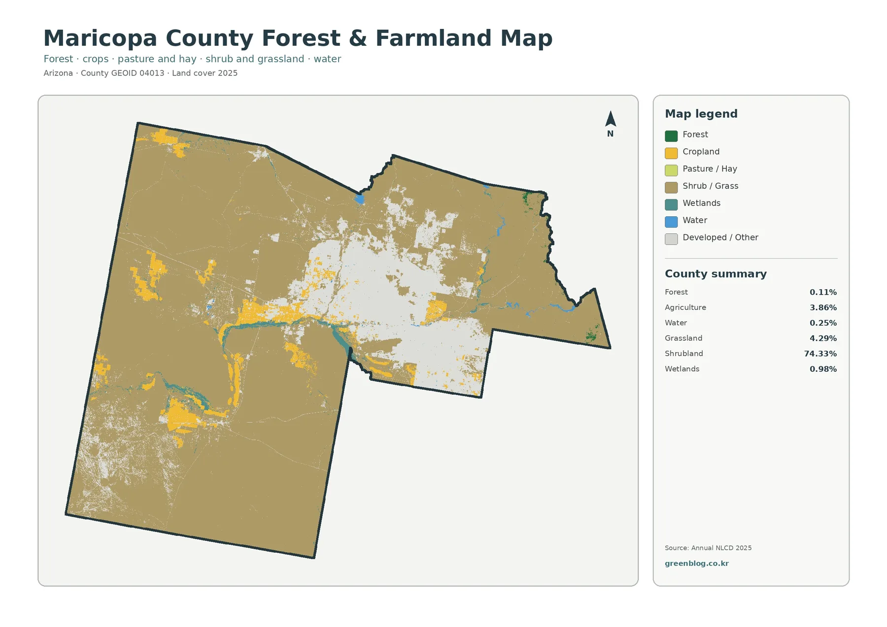 Maricopa County 산림·농경지 지도