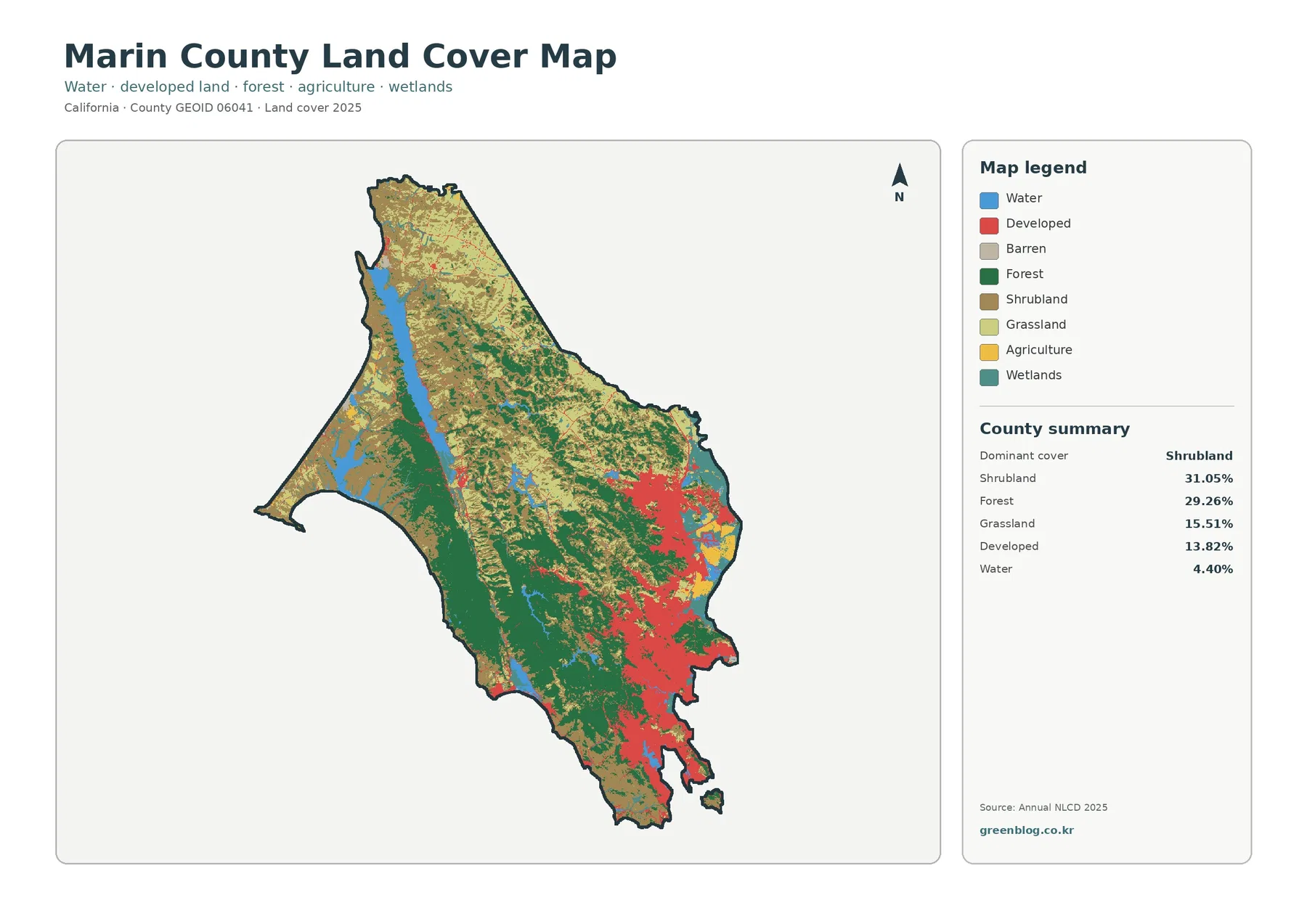 Marin County 토지 피복 지도