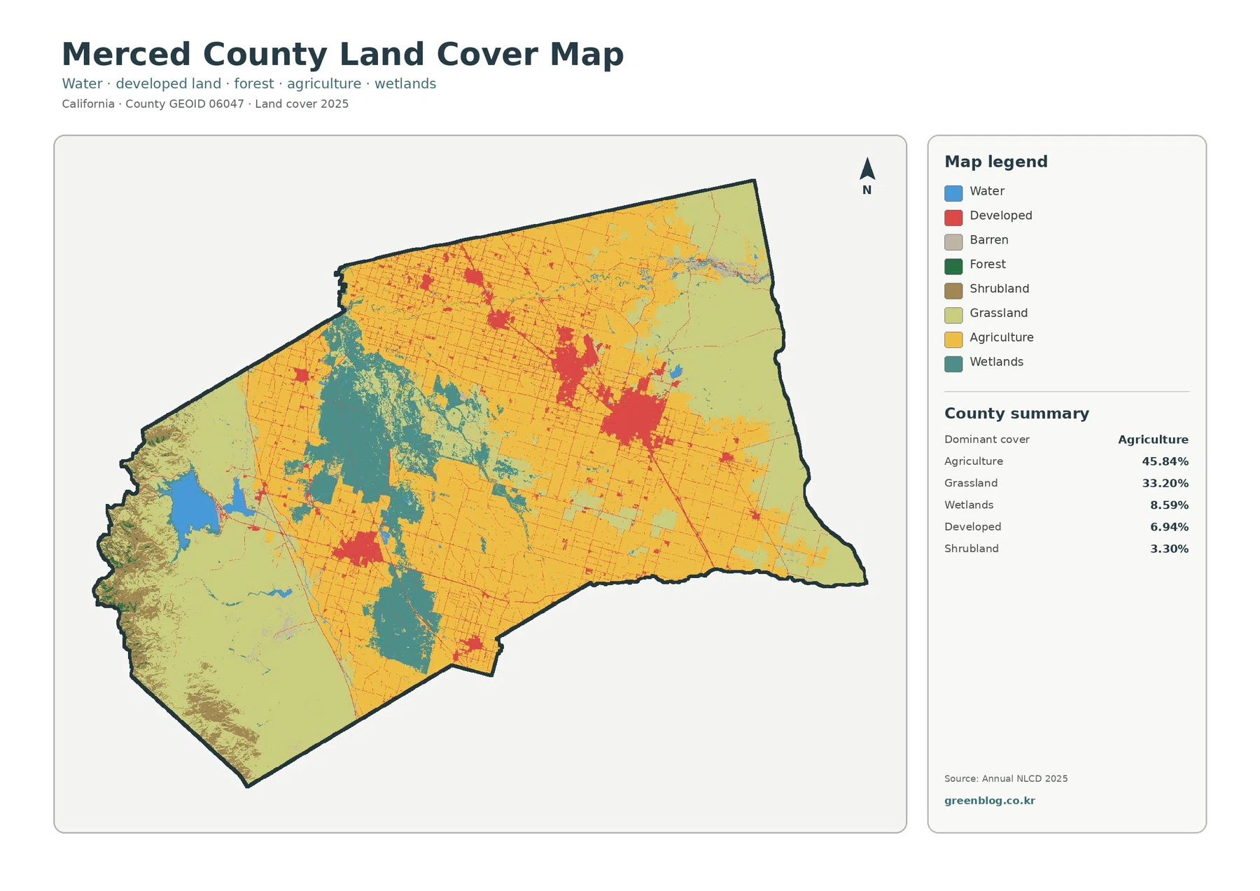 Merced County 토지 피복 지도