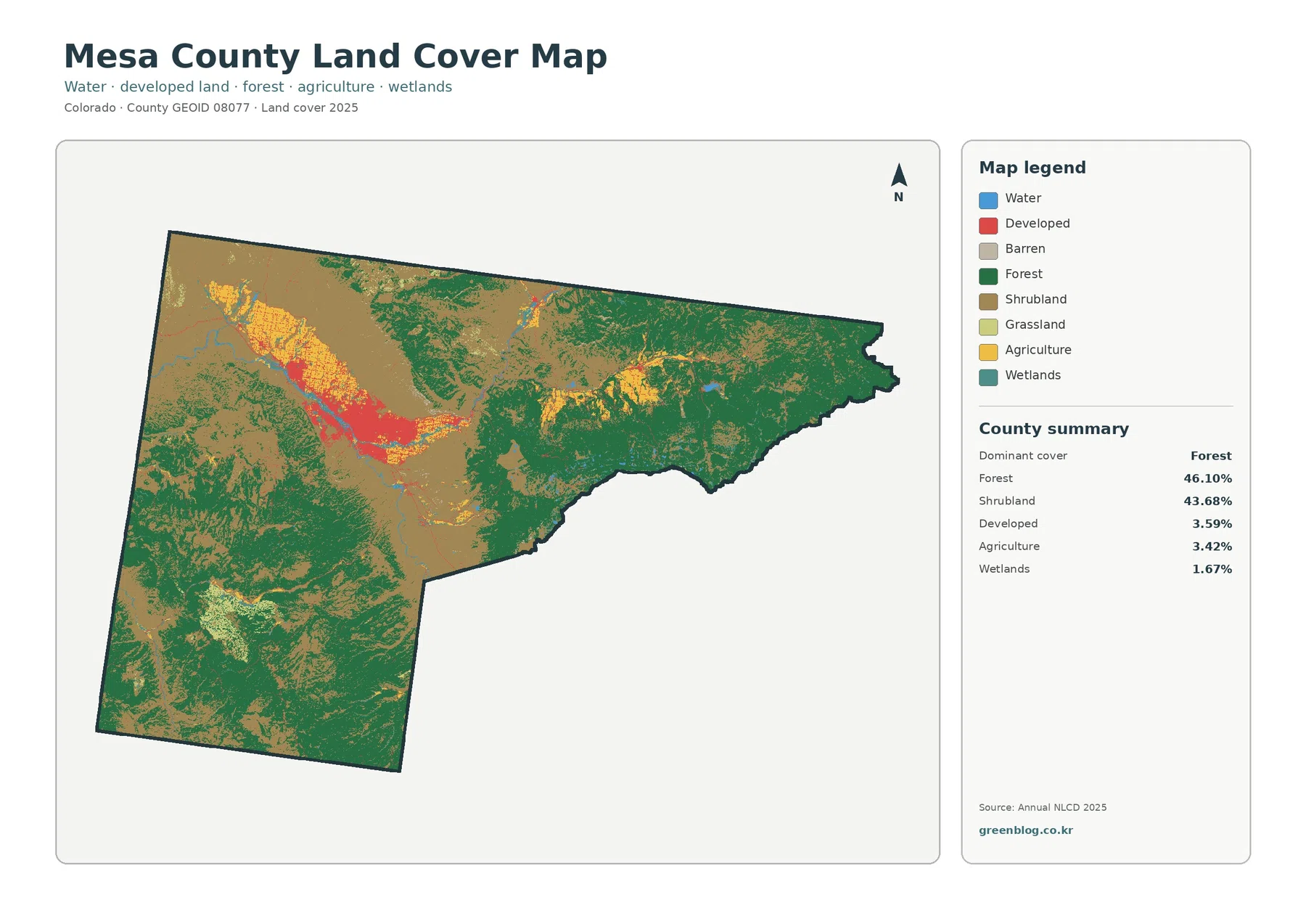 Mesa County 토지 피복 지도