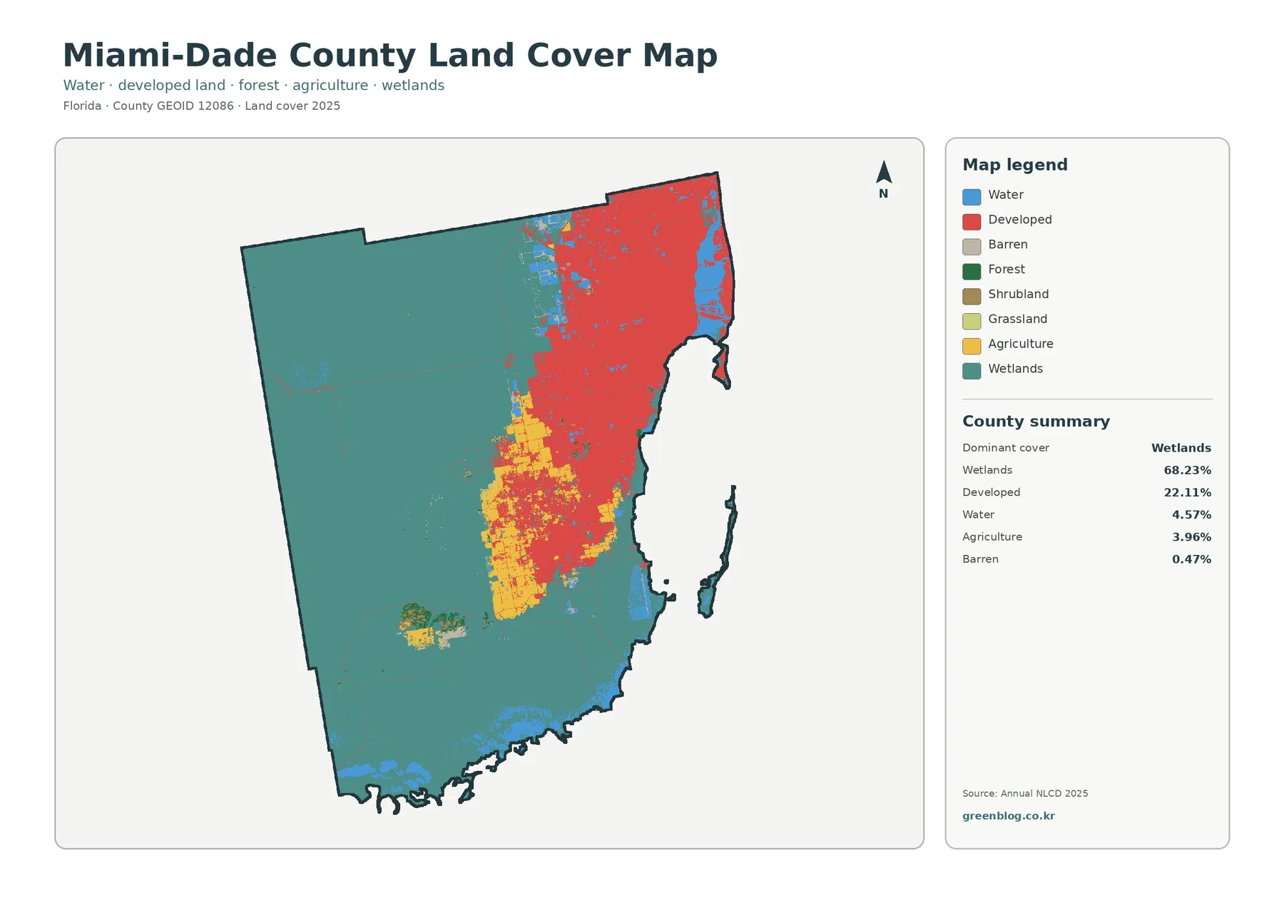 Miami-Dade County 토지 피복 지도