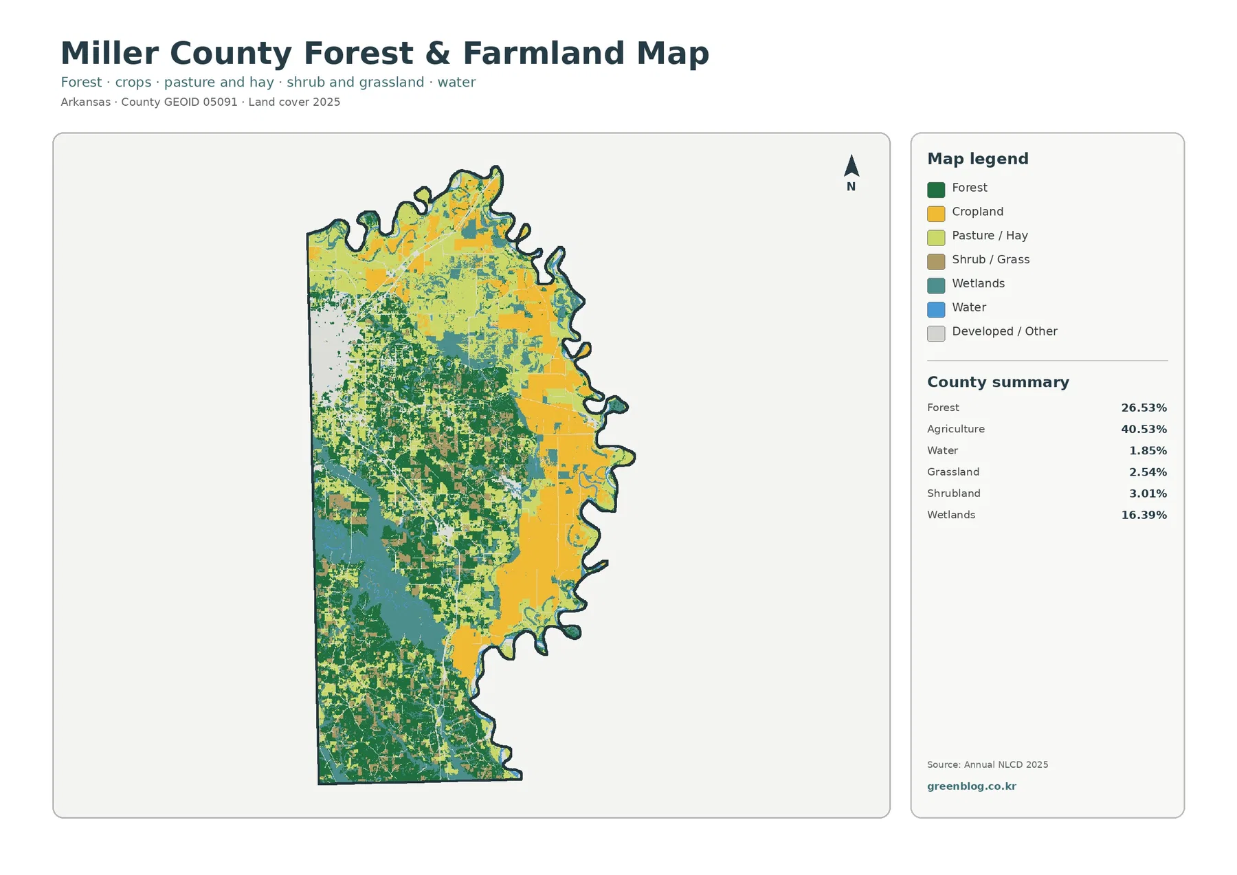 Miller County forest and farmland map