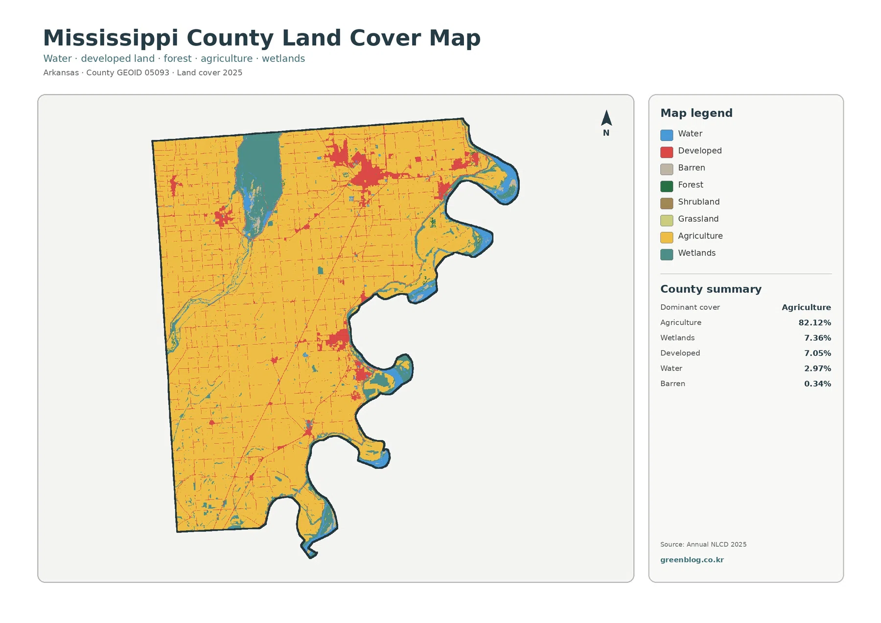 Mississippi County land cover map featured image