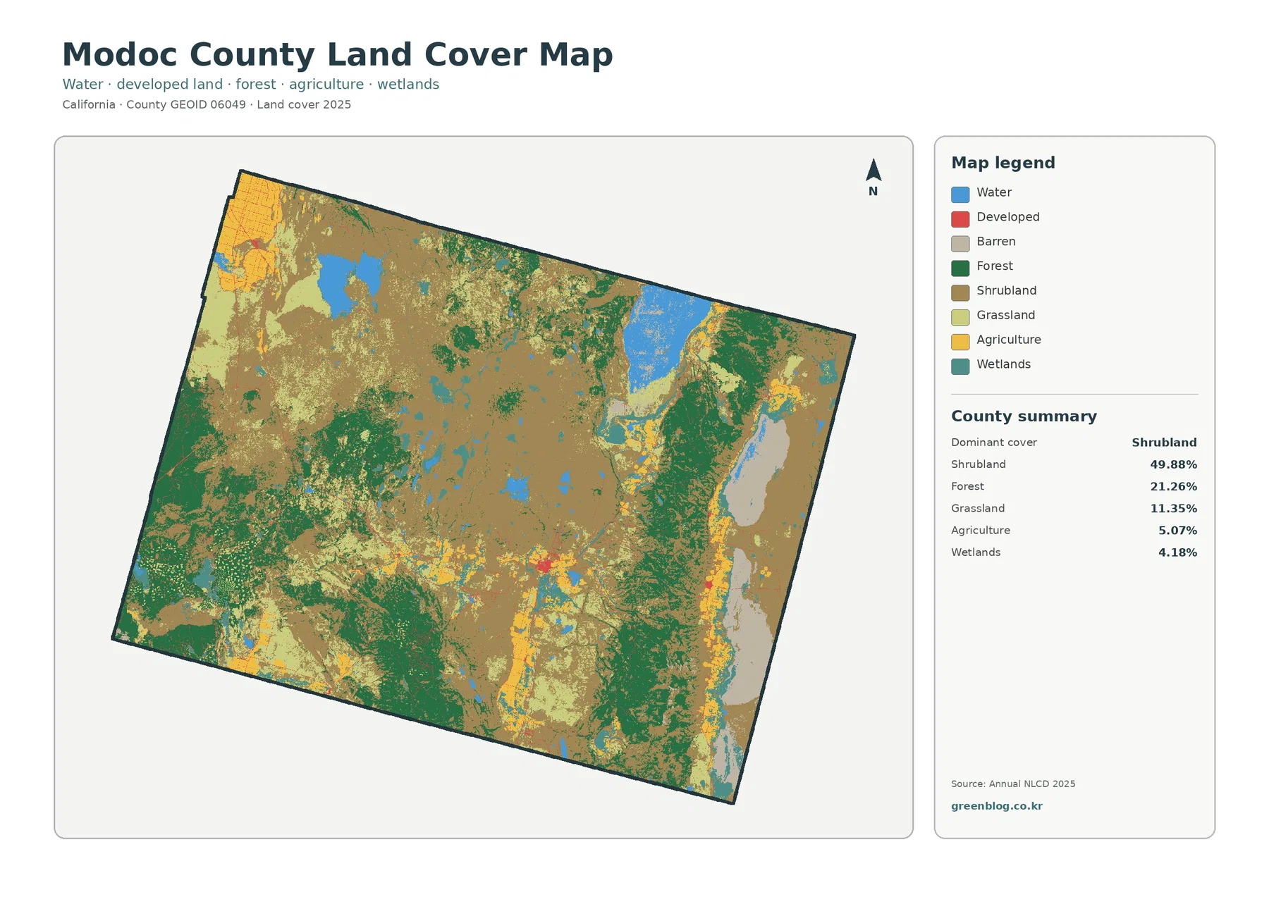 Modoc County 토지 피복 지도 대표 이미지