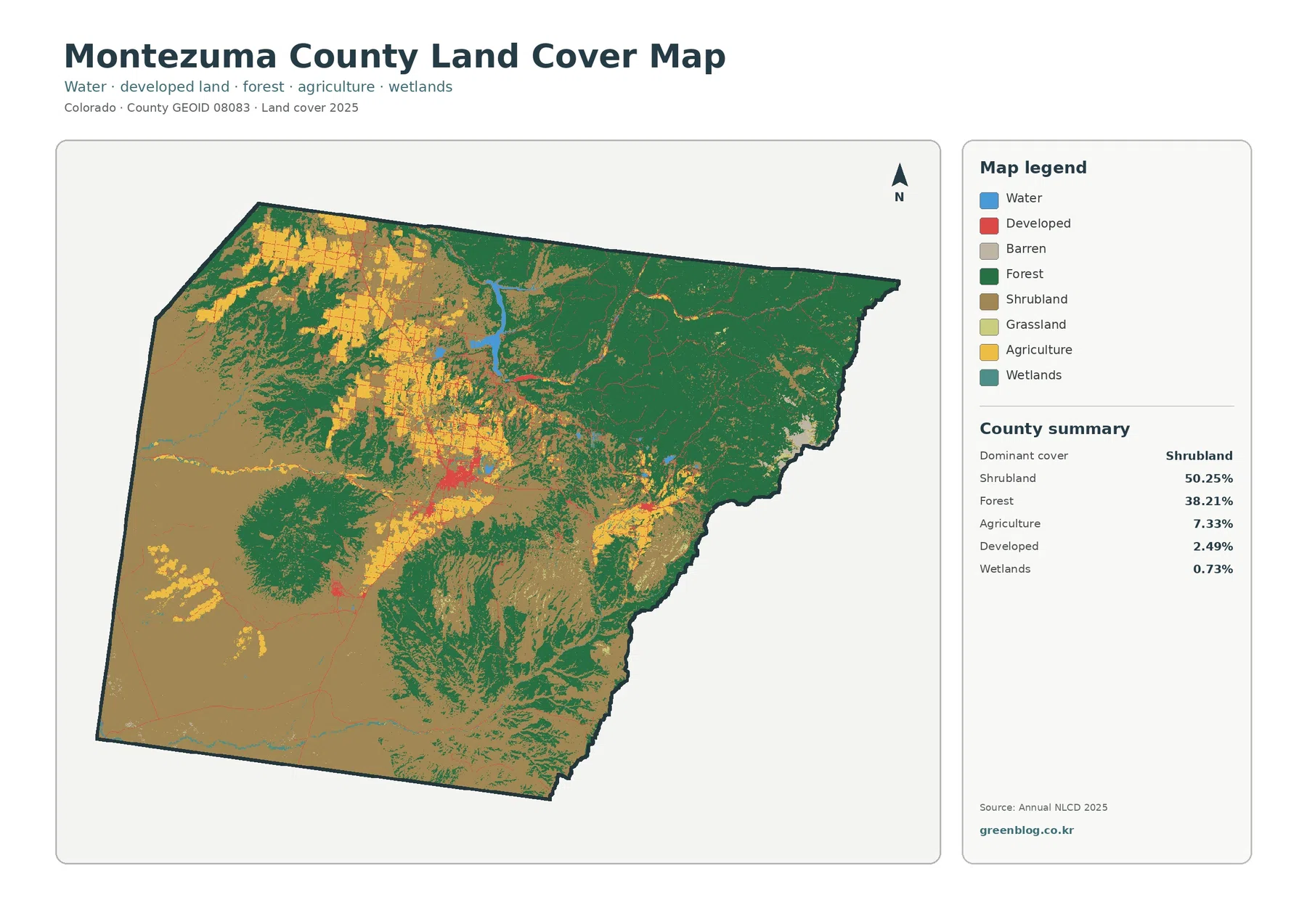 Montezuma County land cover map featured image