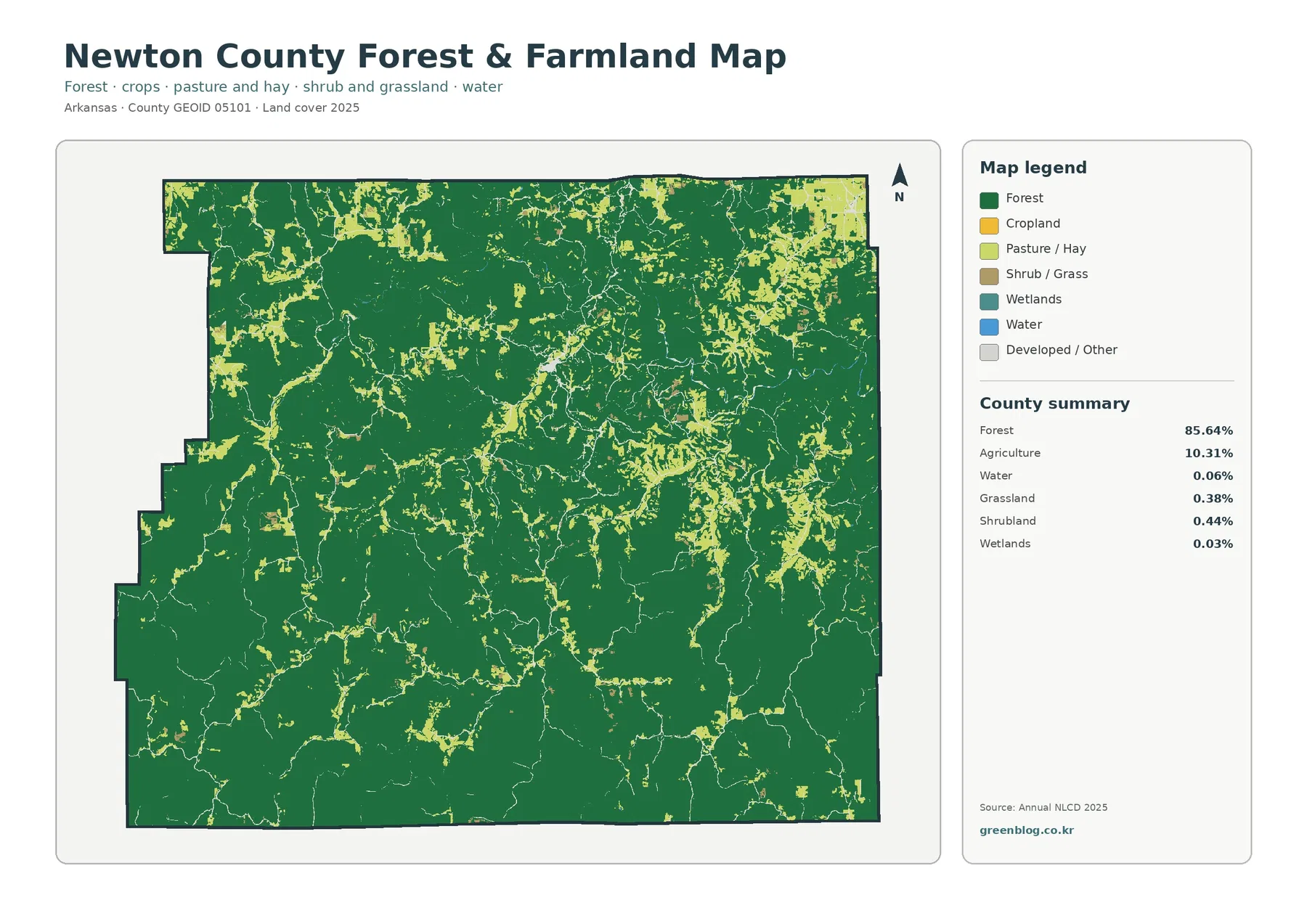 Newton County forest and farmland map