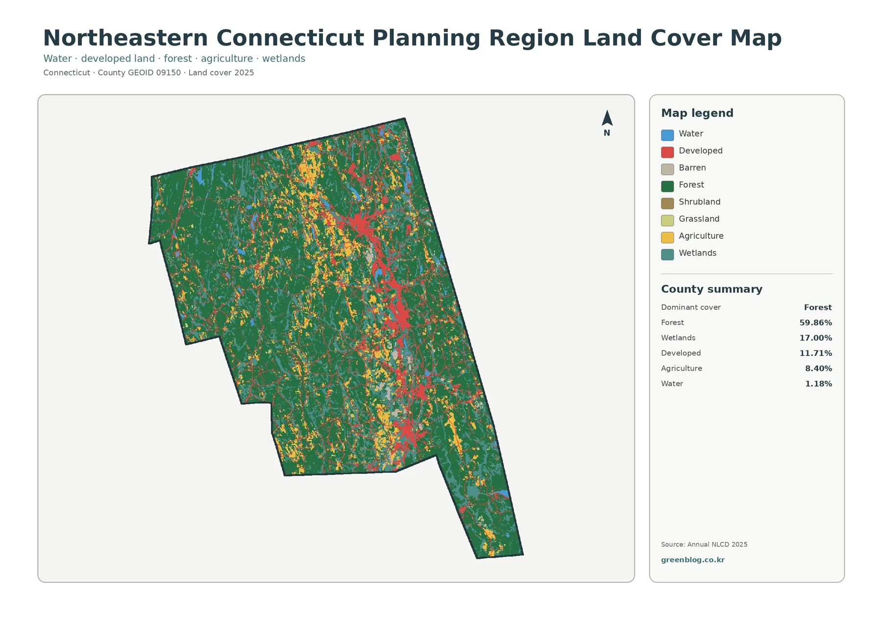 Northeastern Connecticut Planning Region land cover map featured image