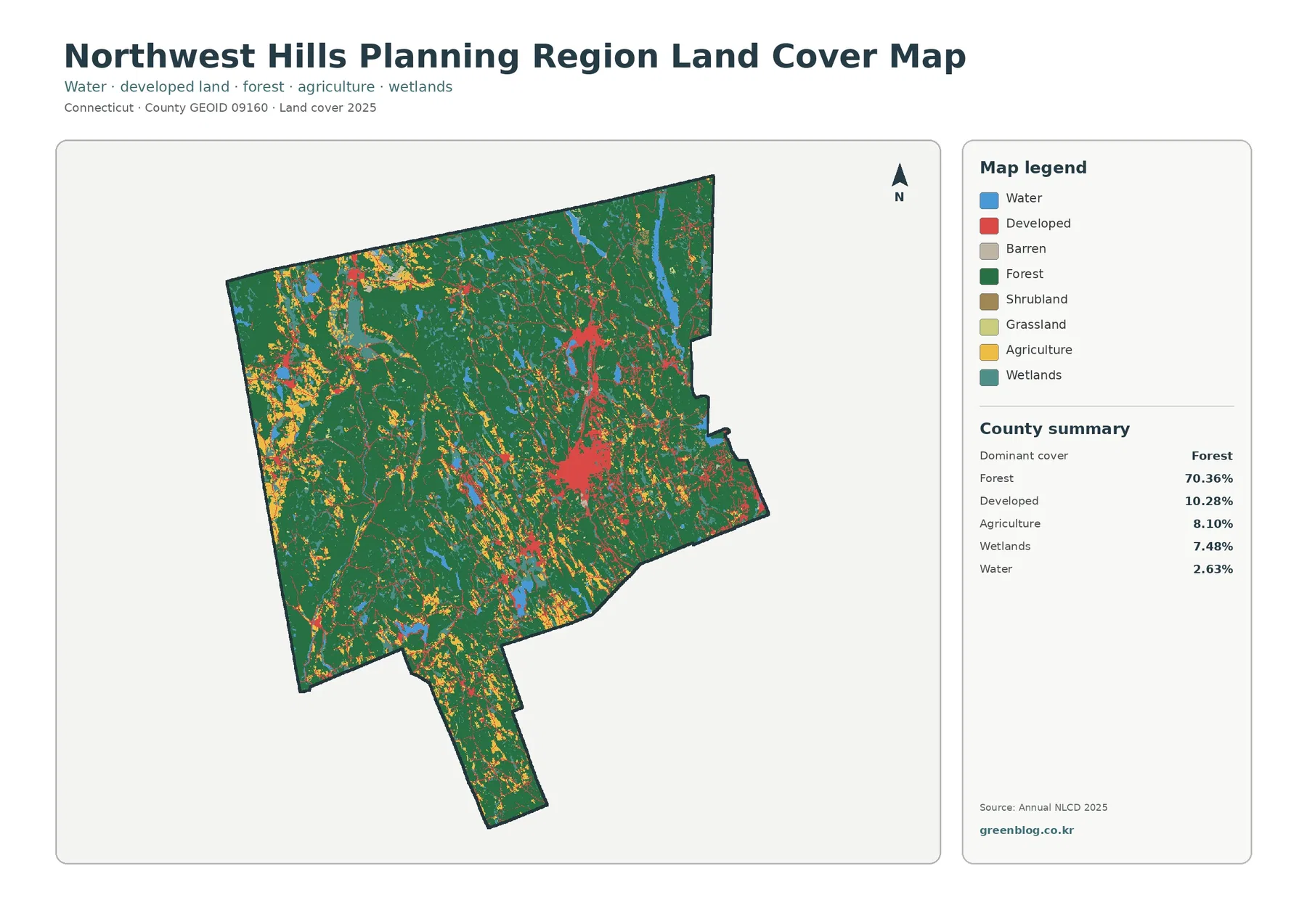 Northwest Hills Planning Region 토지 피복 지도 대표 이미지