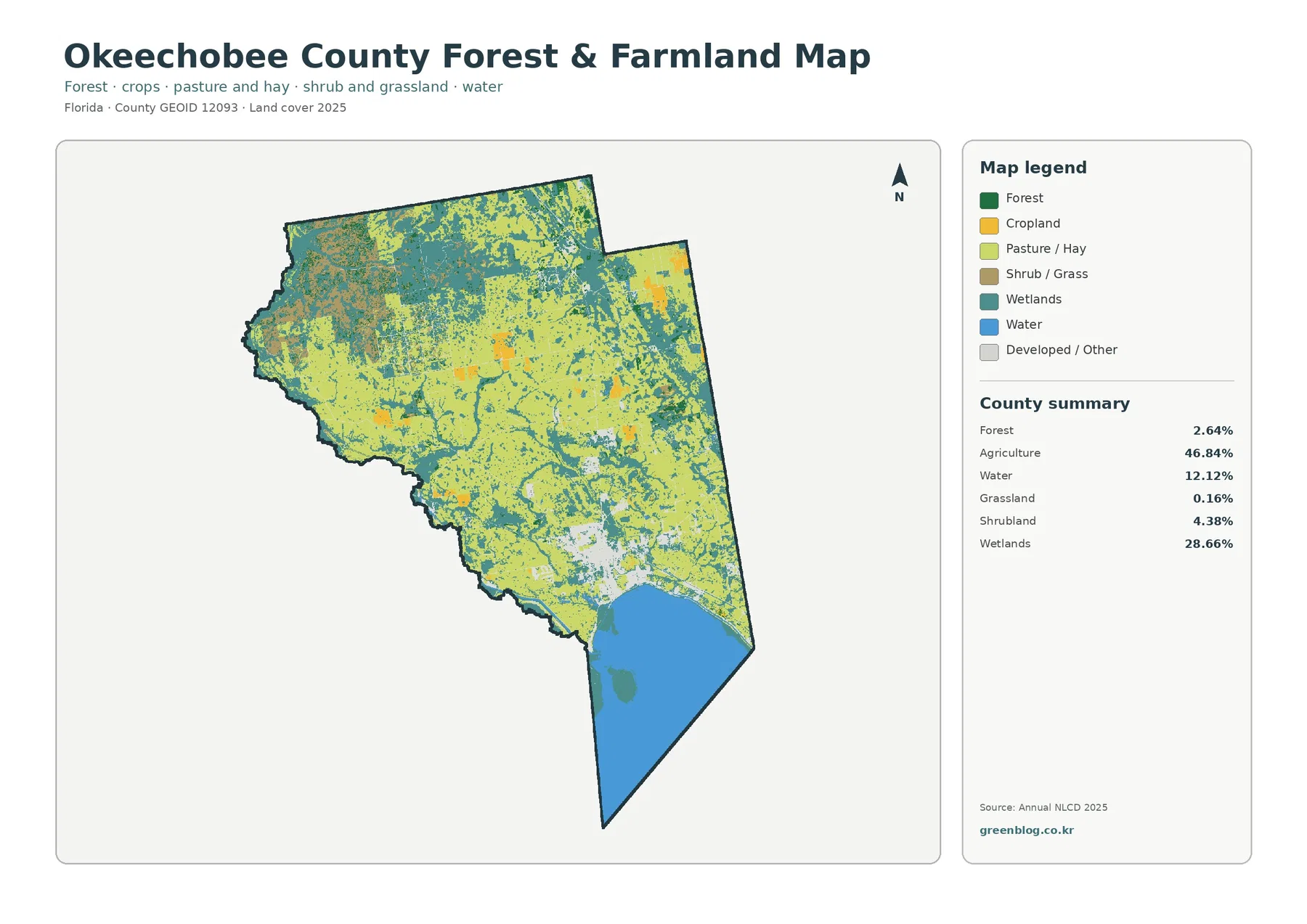 Okeechobee County forest and farmland map