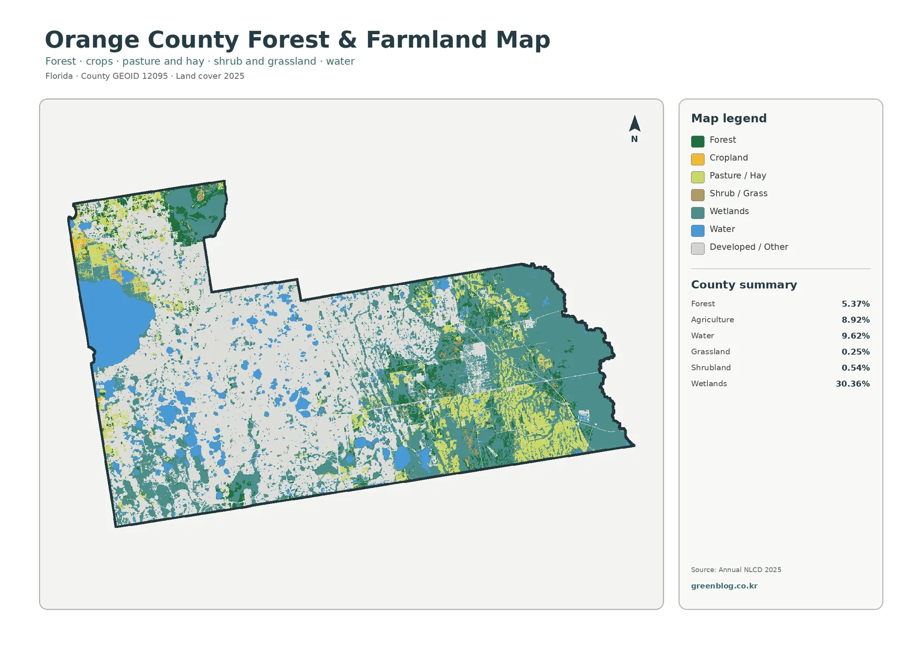 Orange County forest and farmland map