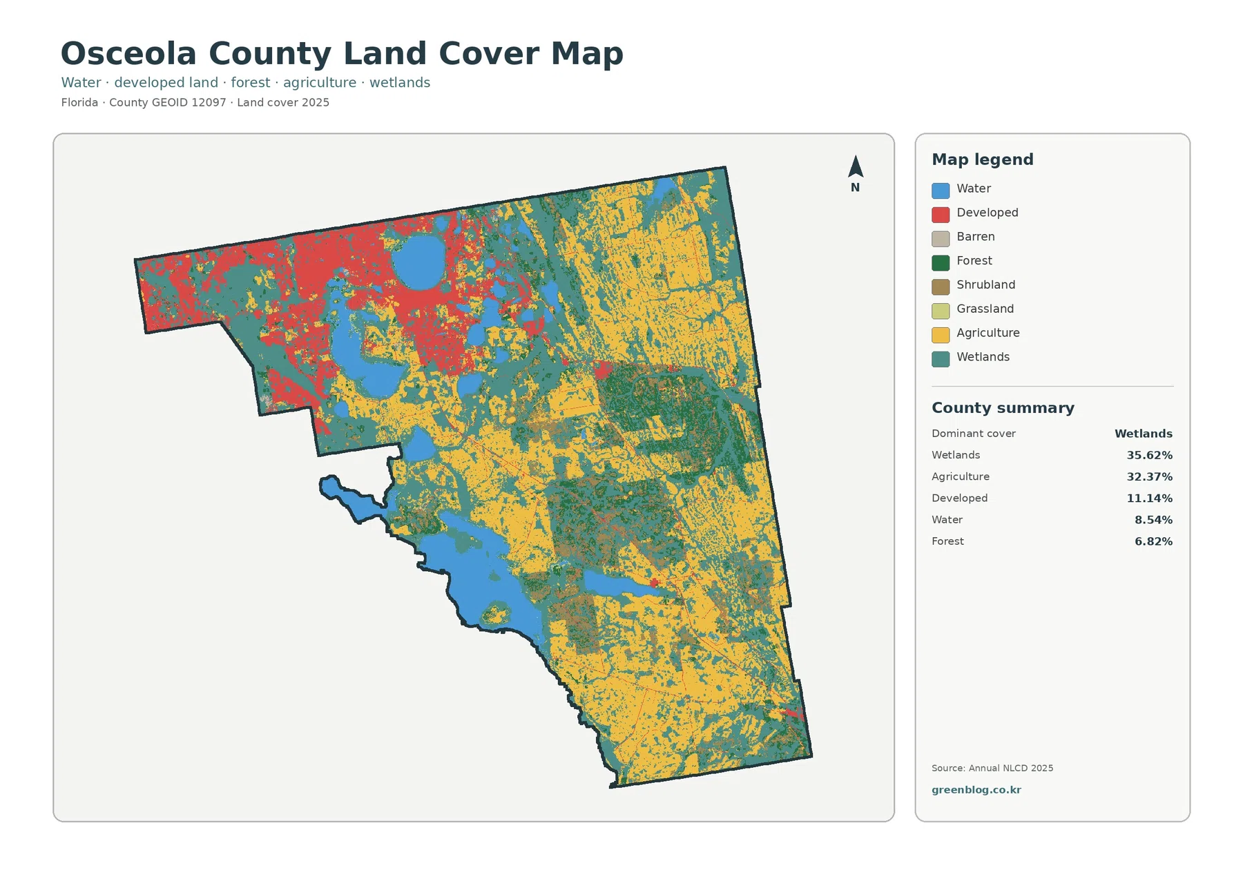 Osceola County land cover map featured image