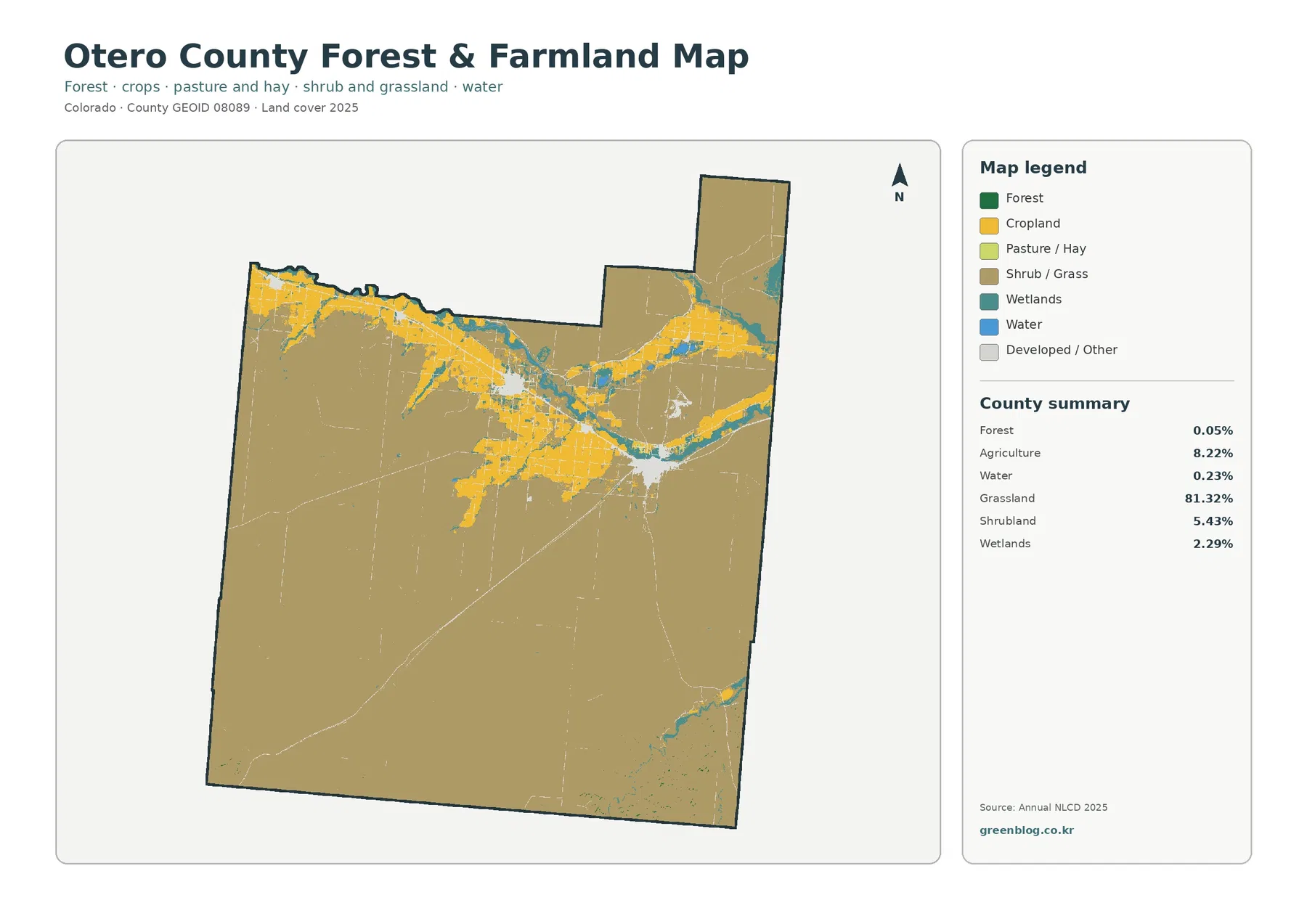Otero County forest and farmland map