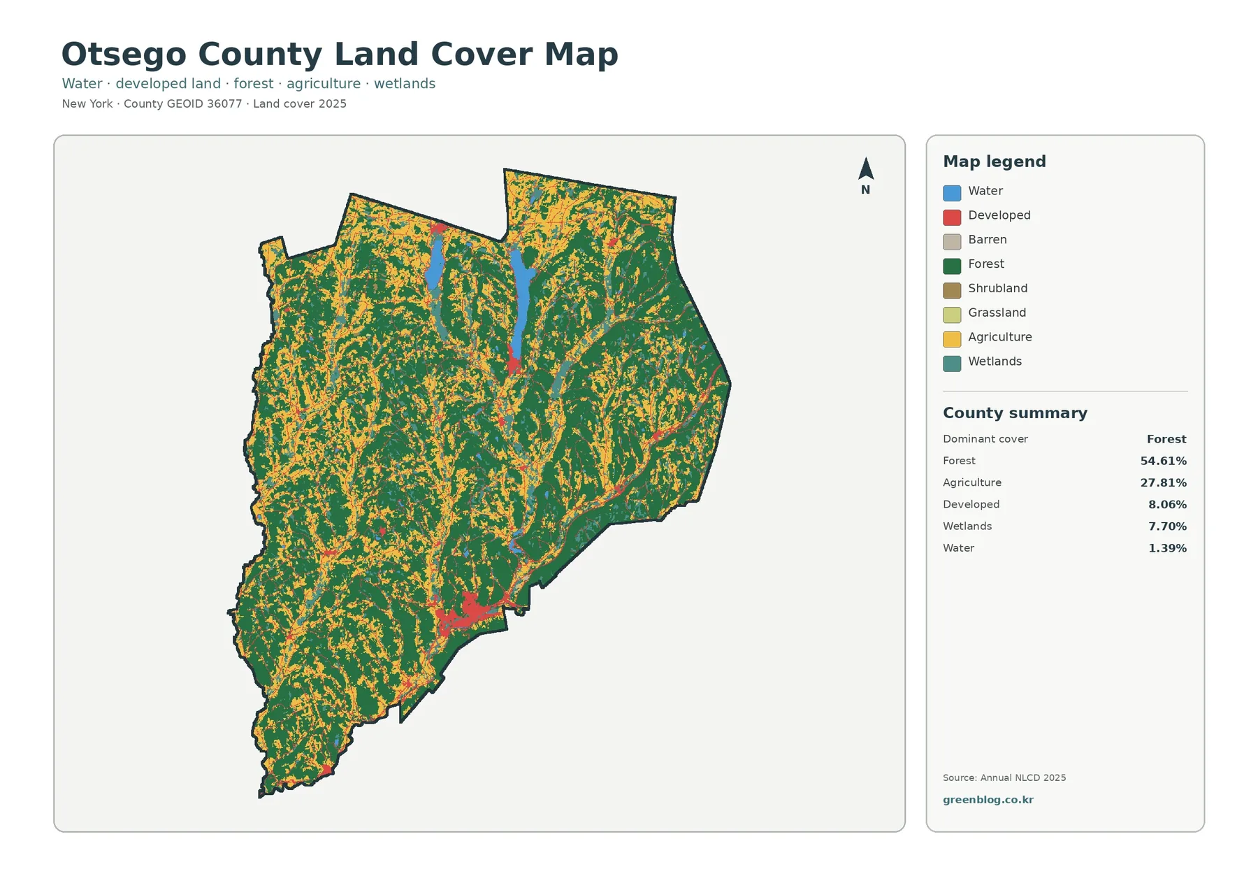Otsego County 토지 피복 지도