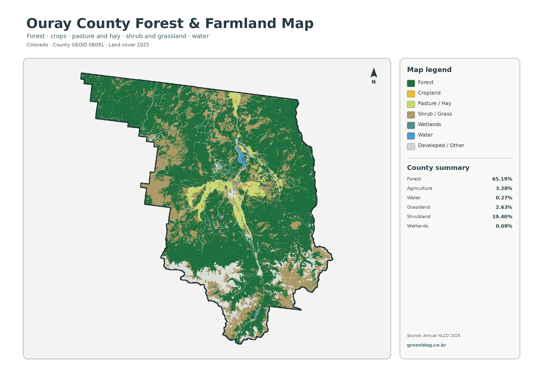Ouray County forest and farmland map