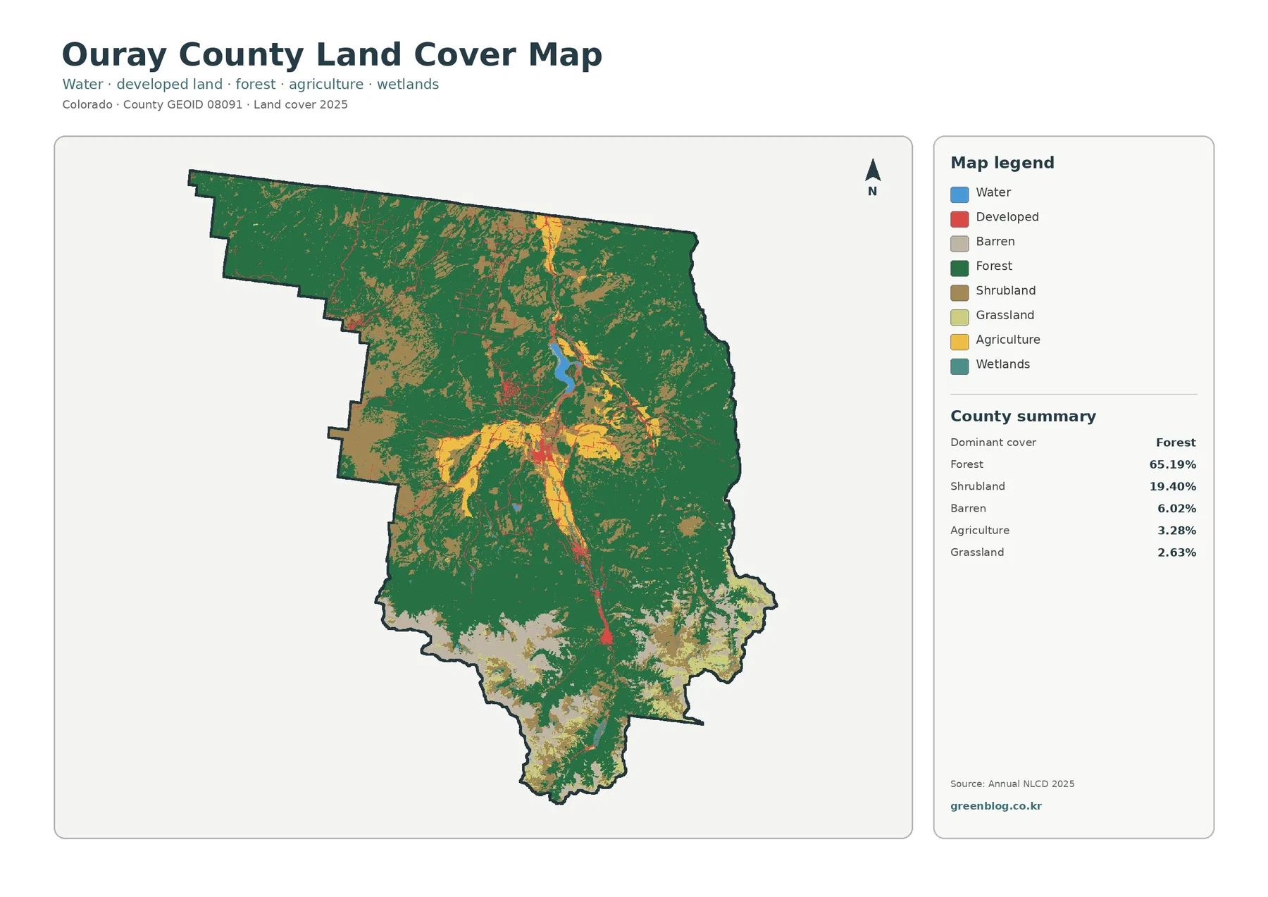 Ouray County land cover map