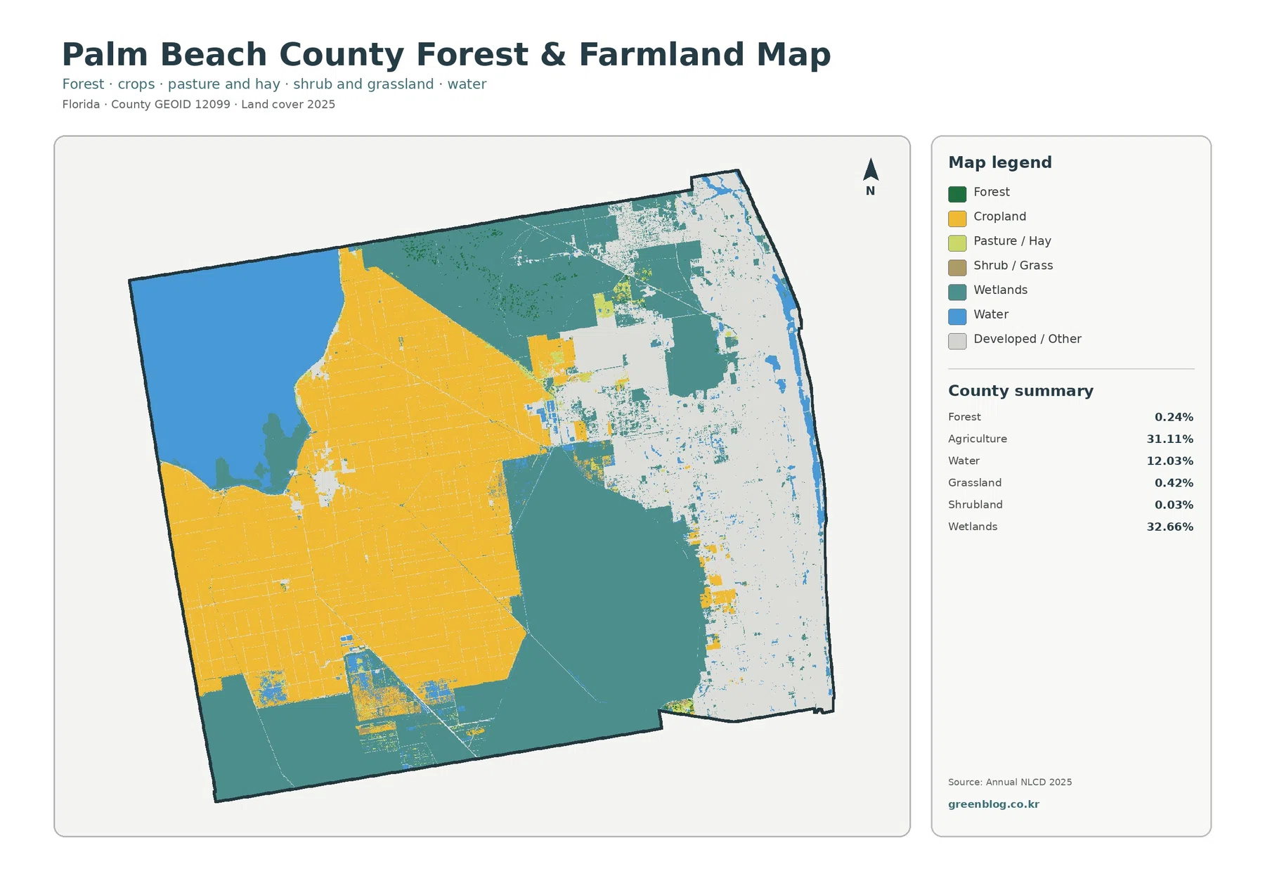 Palm Beach County forest and farmland map