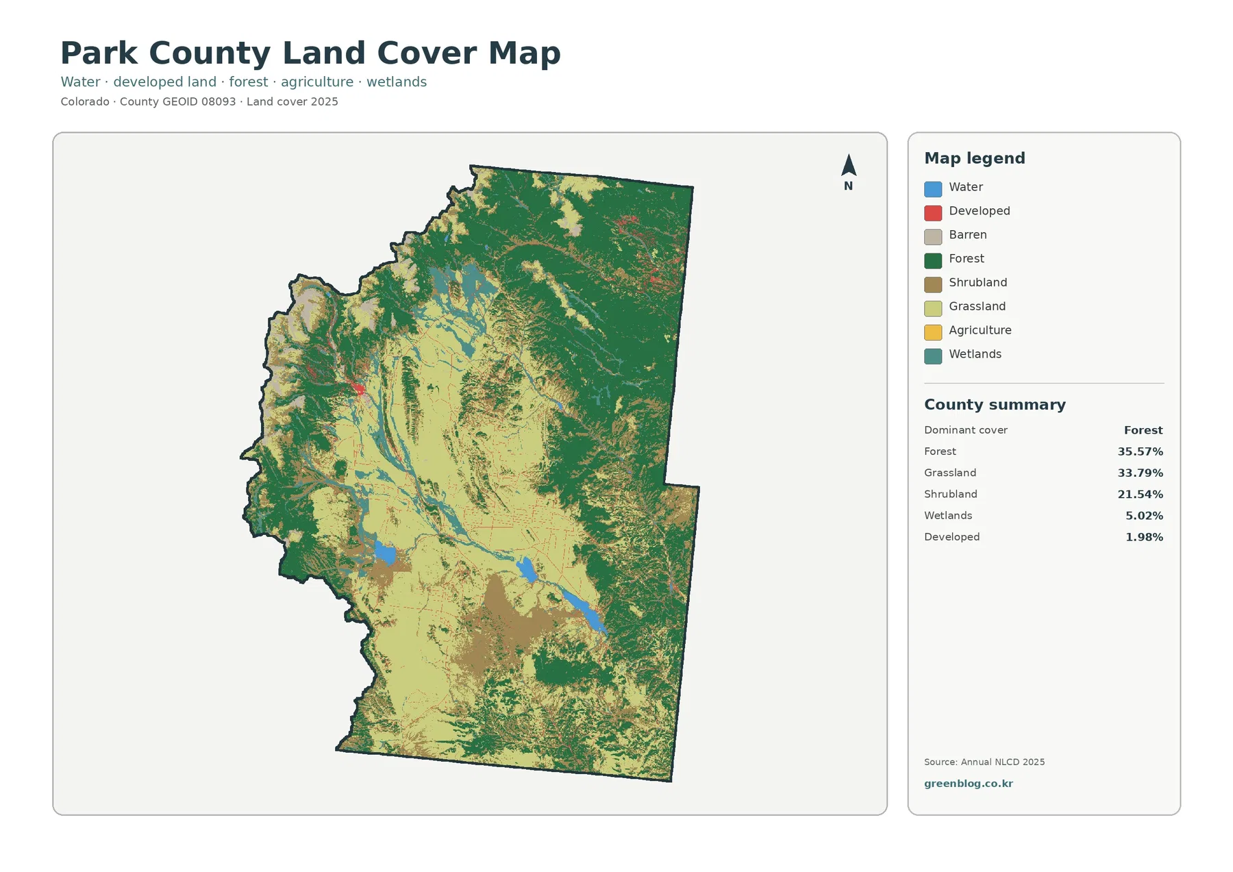 Park County land cover map