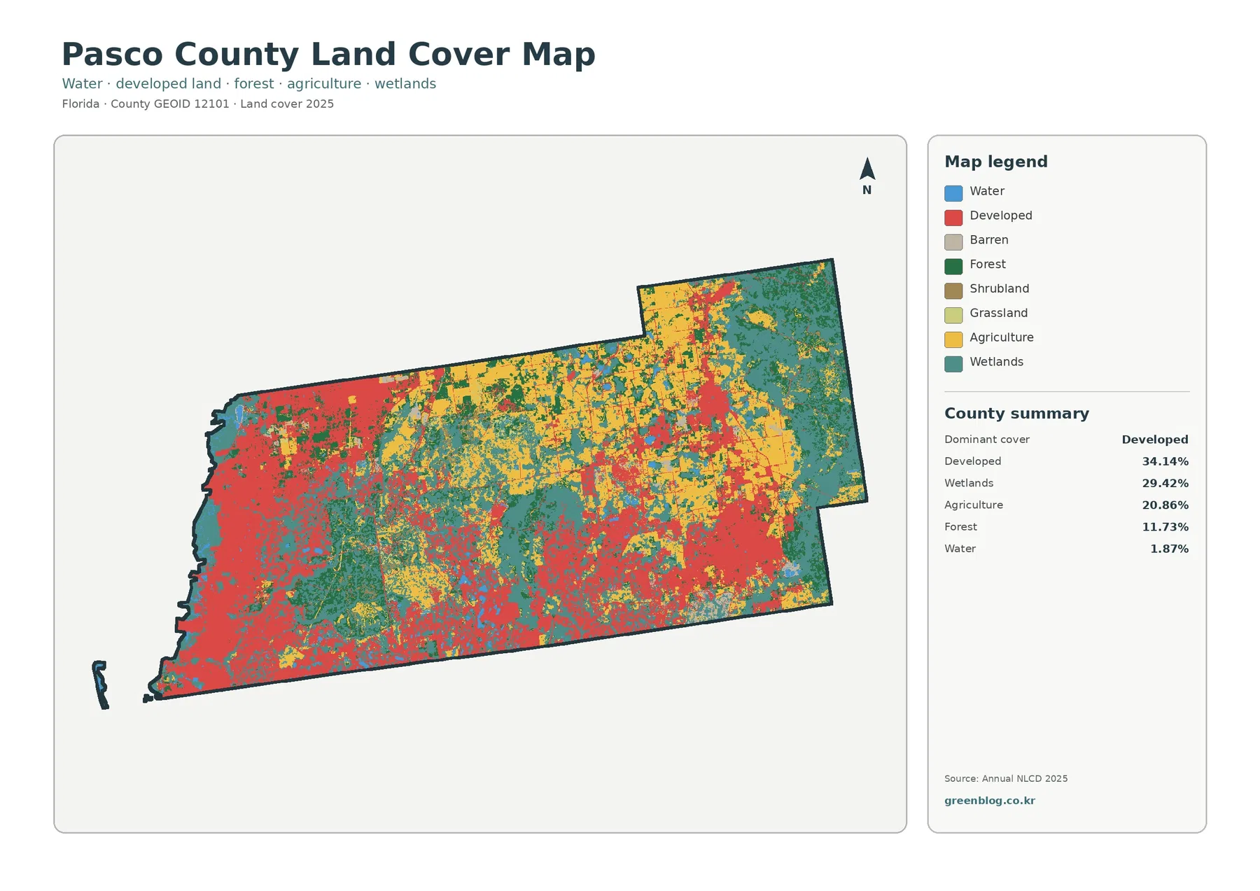 Pasco County land cover map featured image