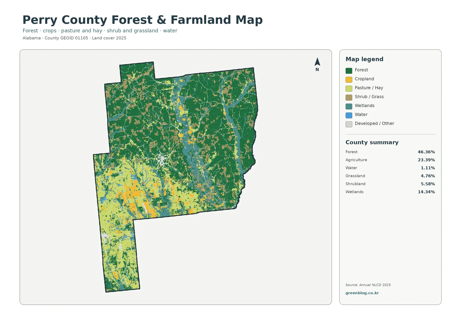 Perry County forest and farmland map