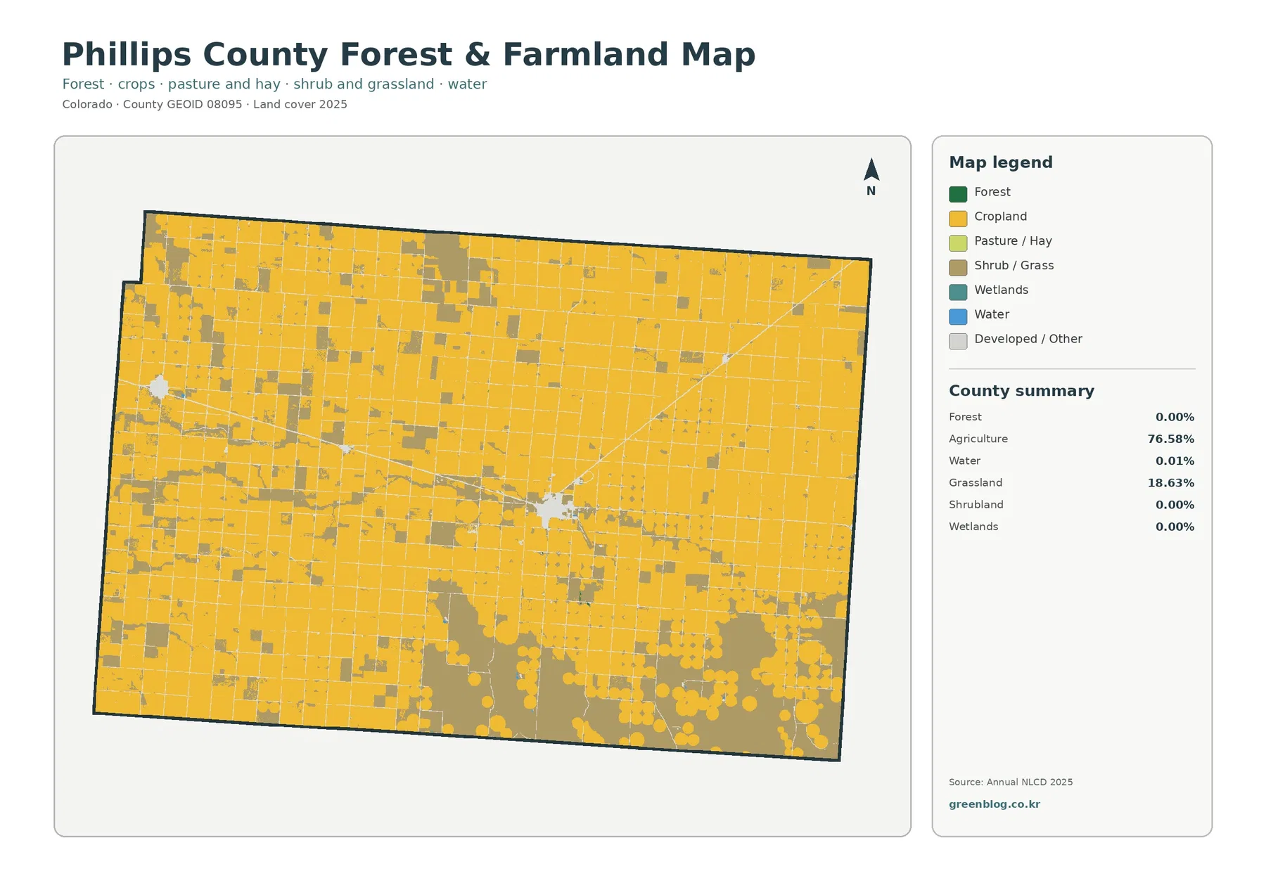 Phillips County forest and farmland map
