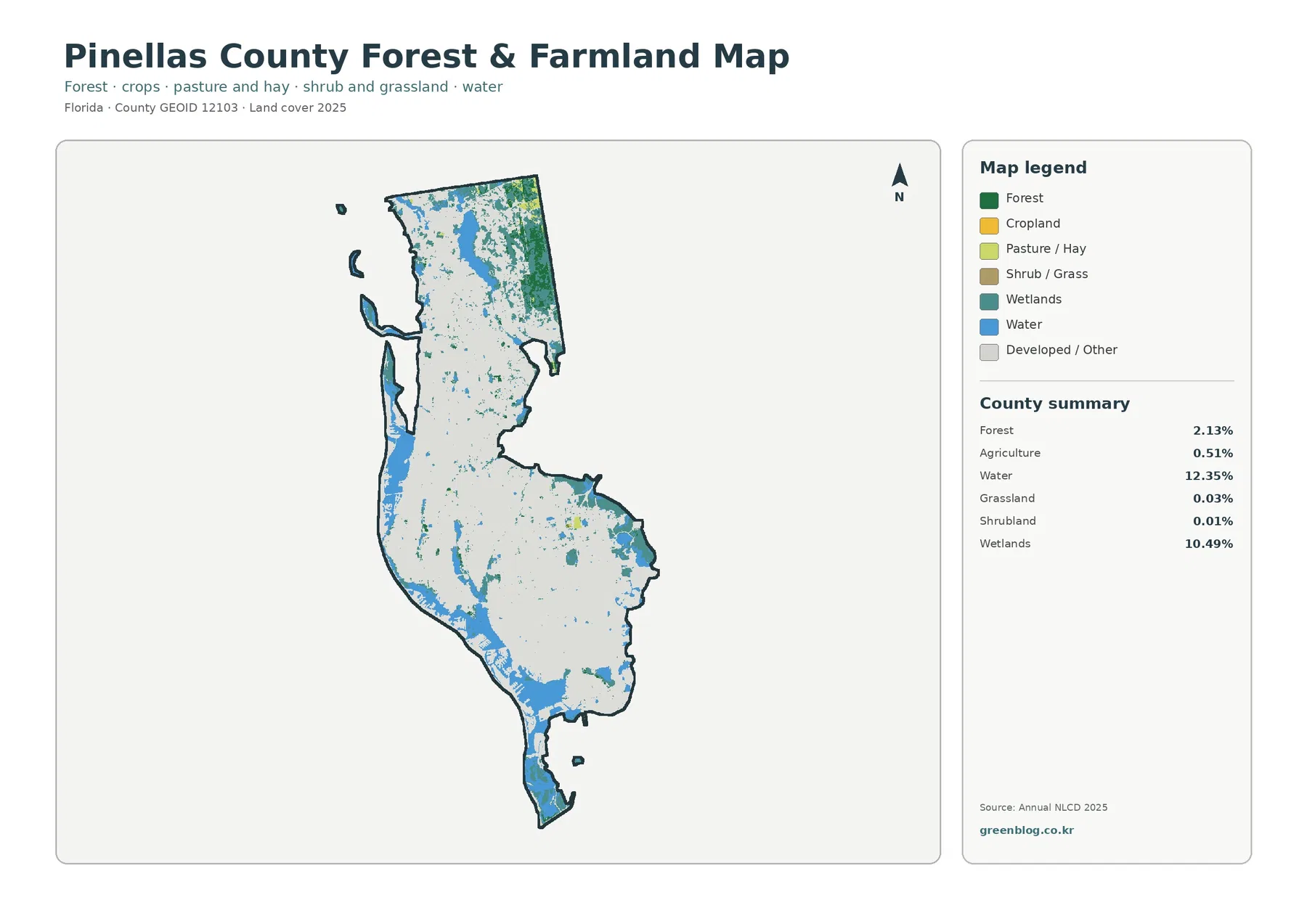 Pinellas County forest and farmland map
