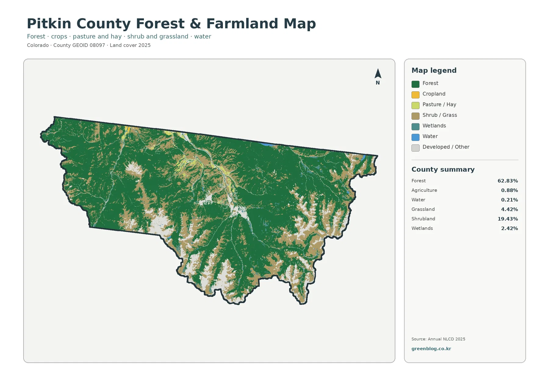 Pitkin County forest and farmland map