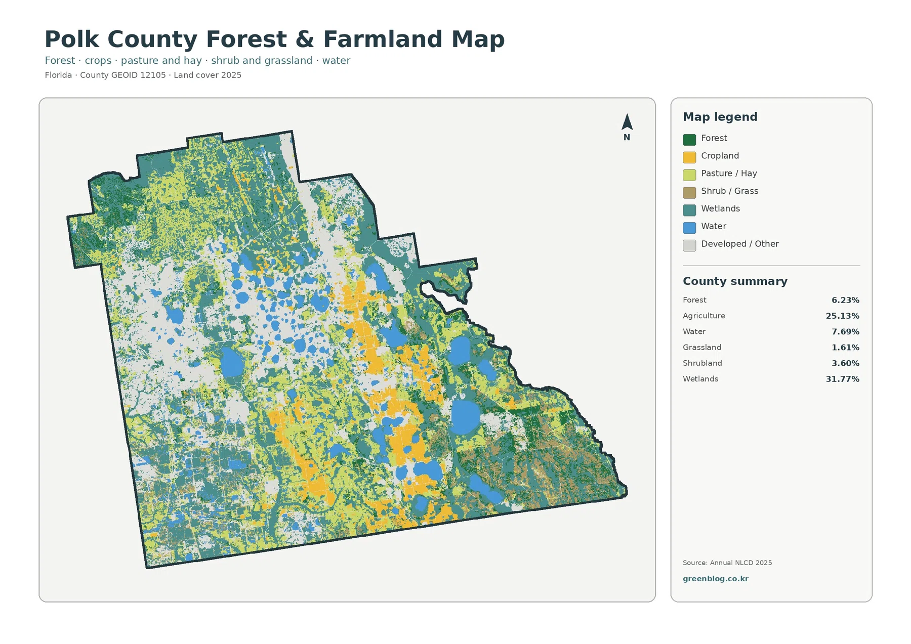 Polk County forest and farmland map