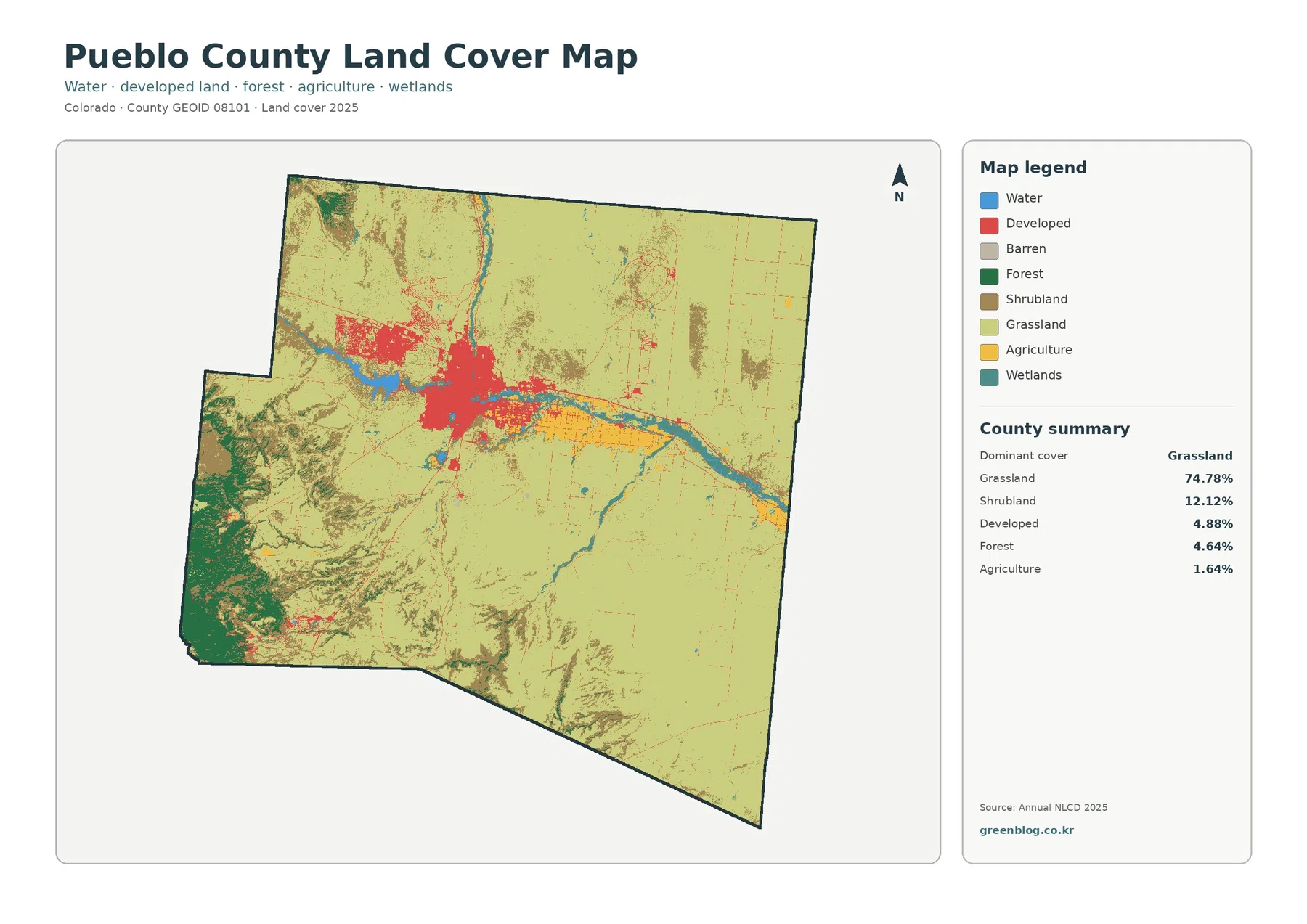 Pueblo County land cover map