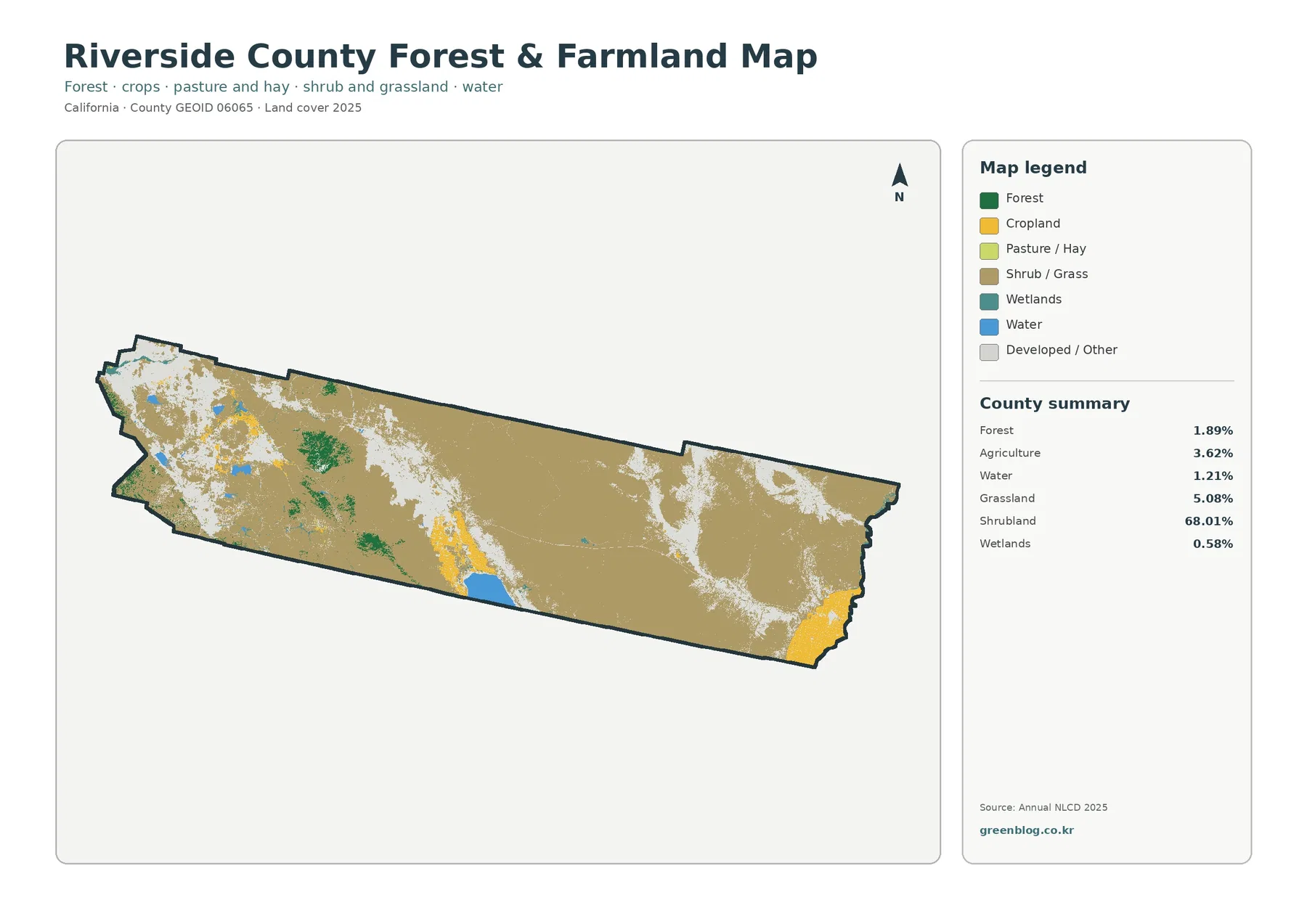 Riverside County forest and farmland map