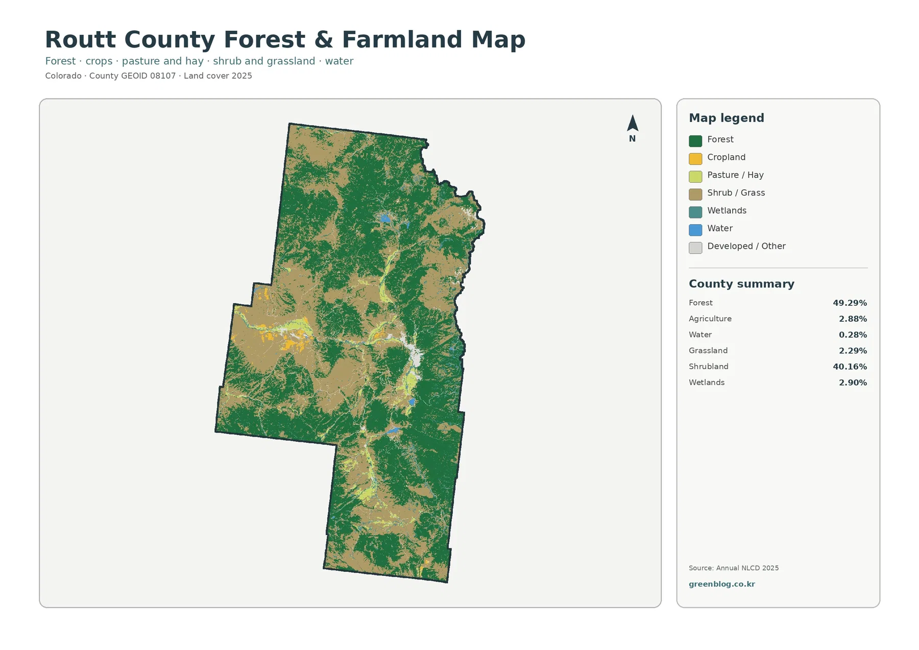 Routt County forest and farmland map