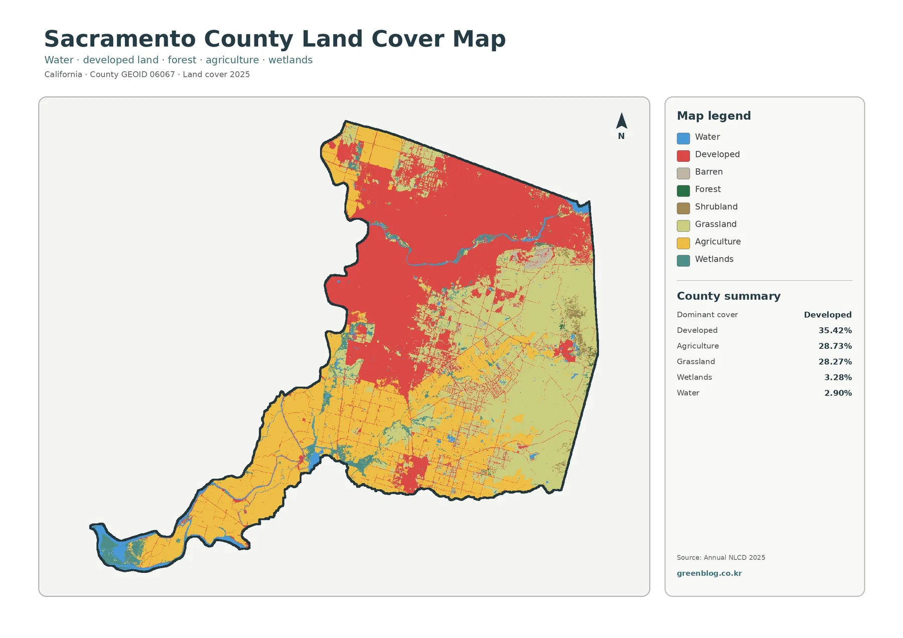 Sacramento County 토지 피복 지도 대표 이미지