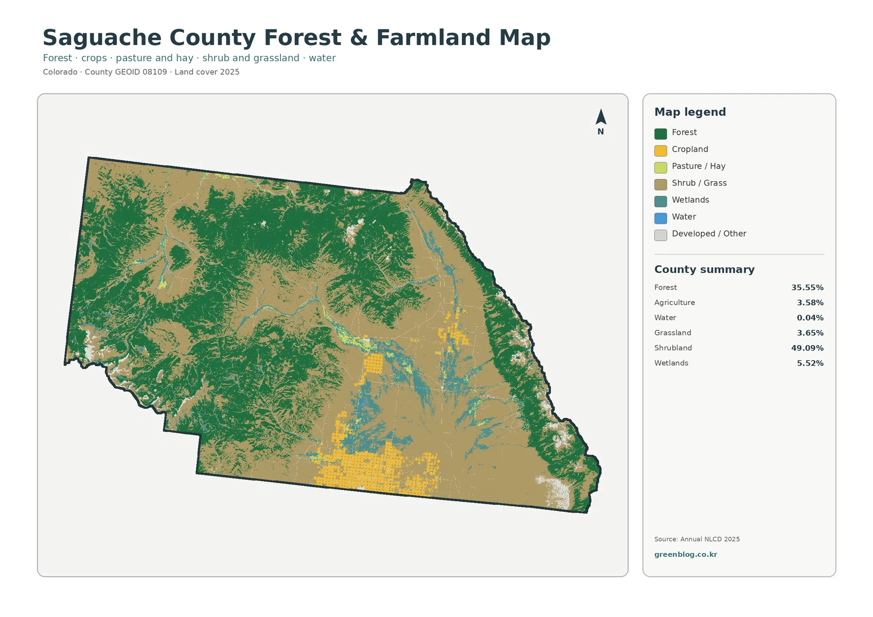 Saguache County forest and farmland map