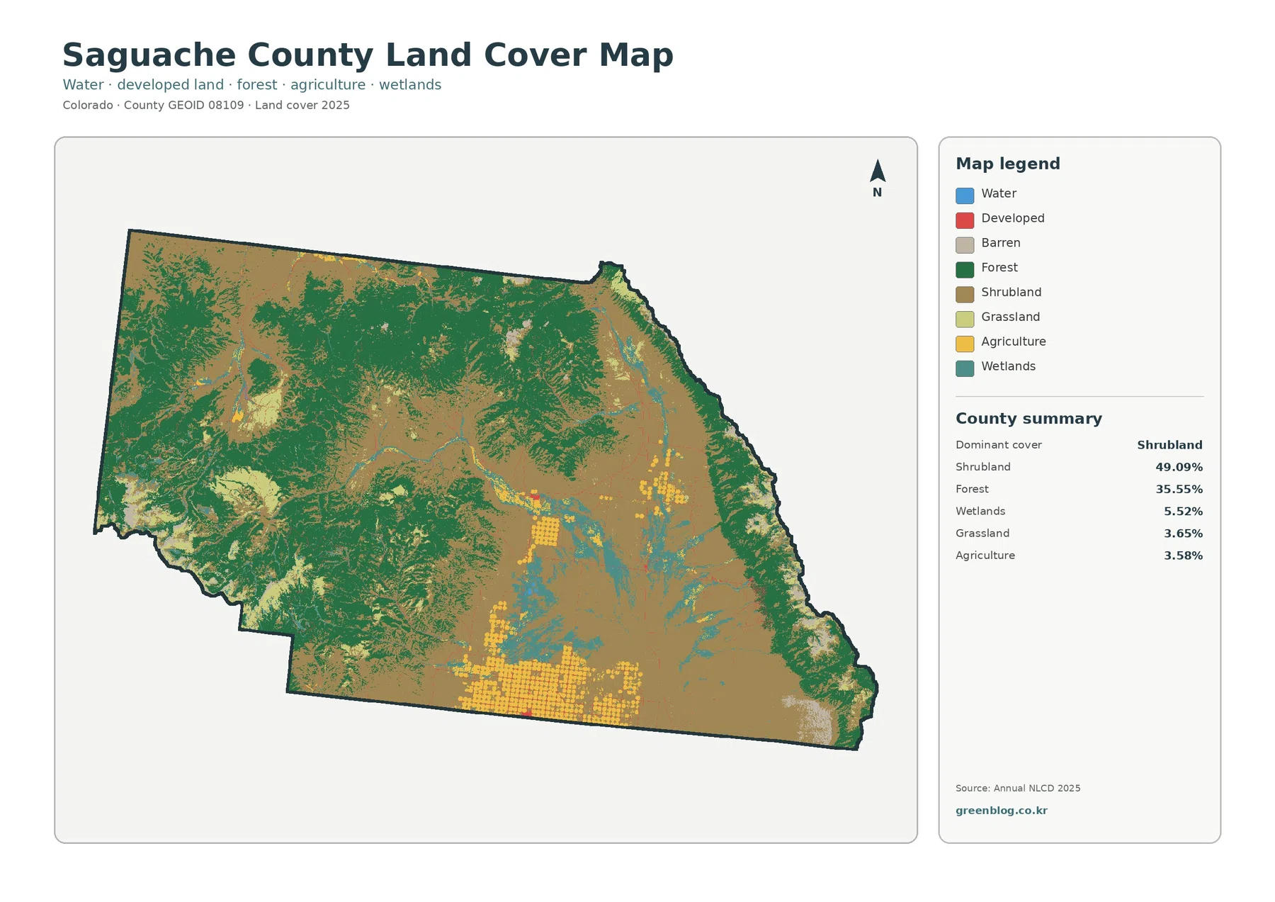Saguache County 토지 피복 지도 대표 이미지