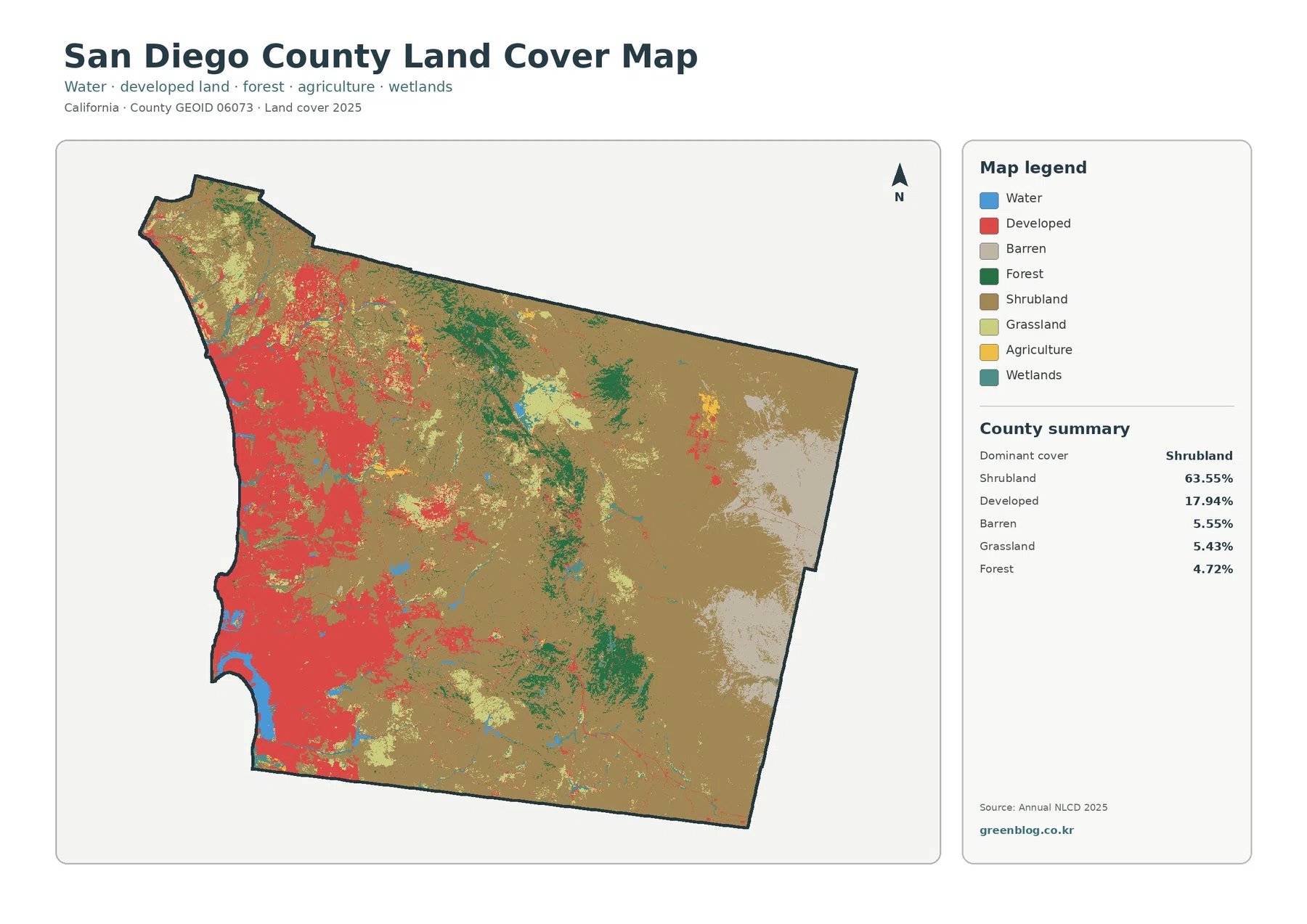 San Diego County land cover map featured image
