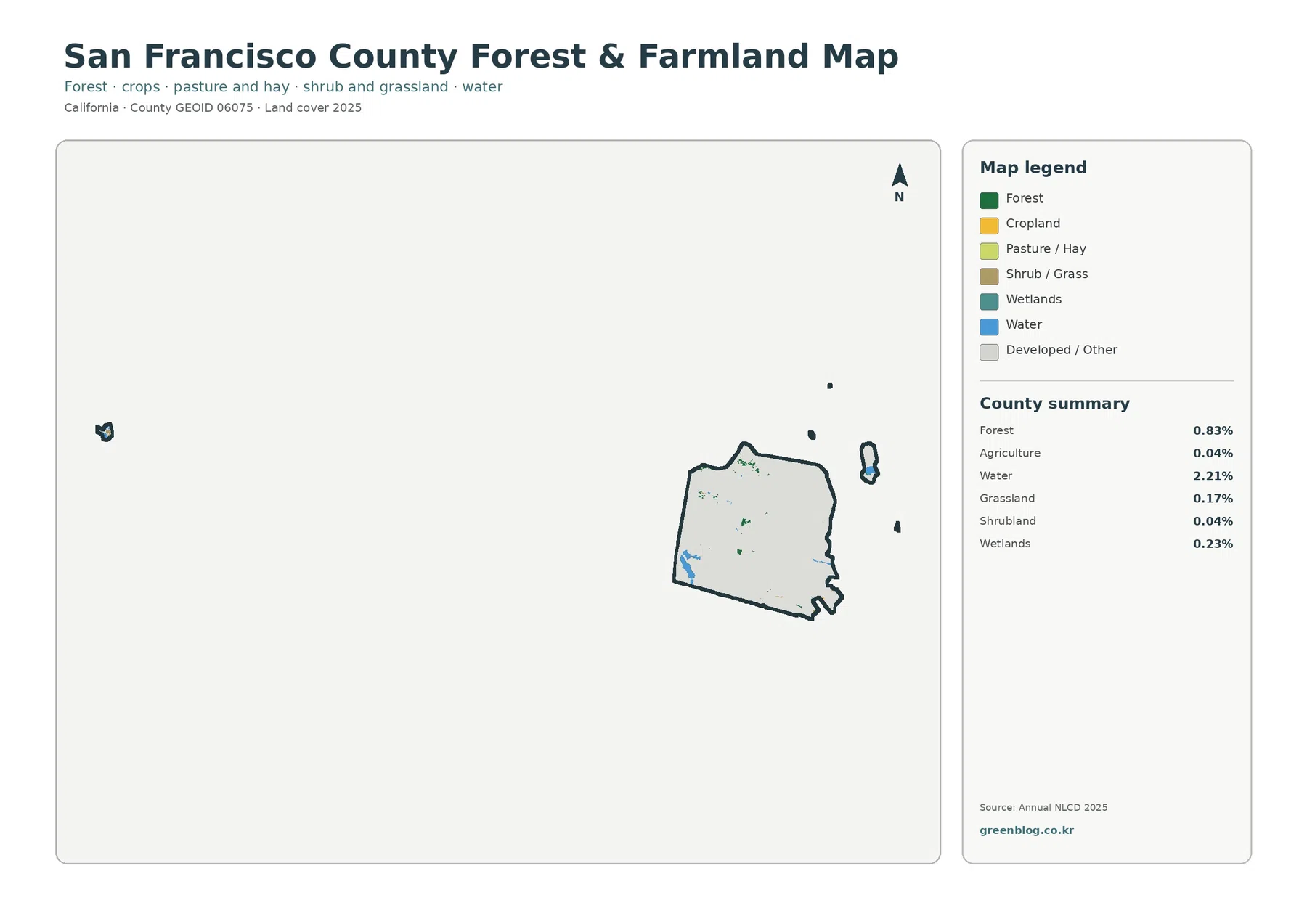 San Francisco County 산림·농경지 지도