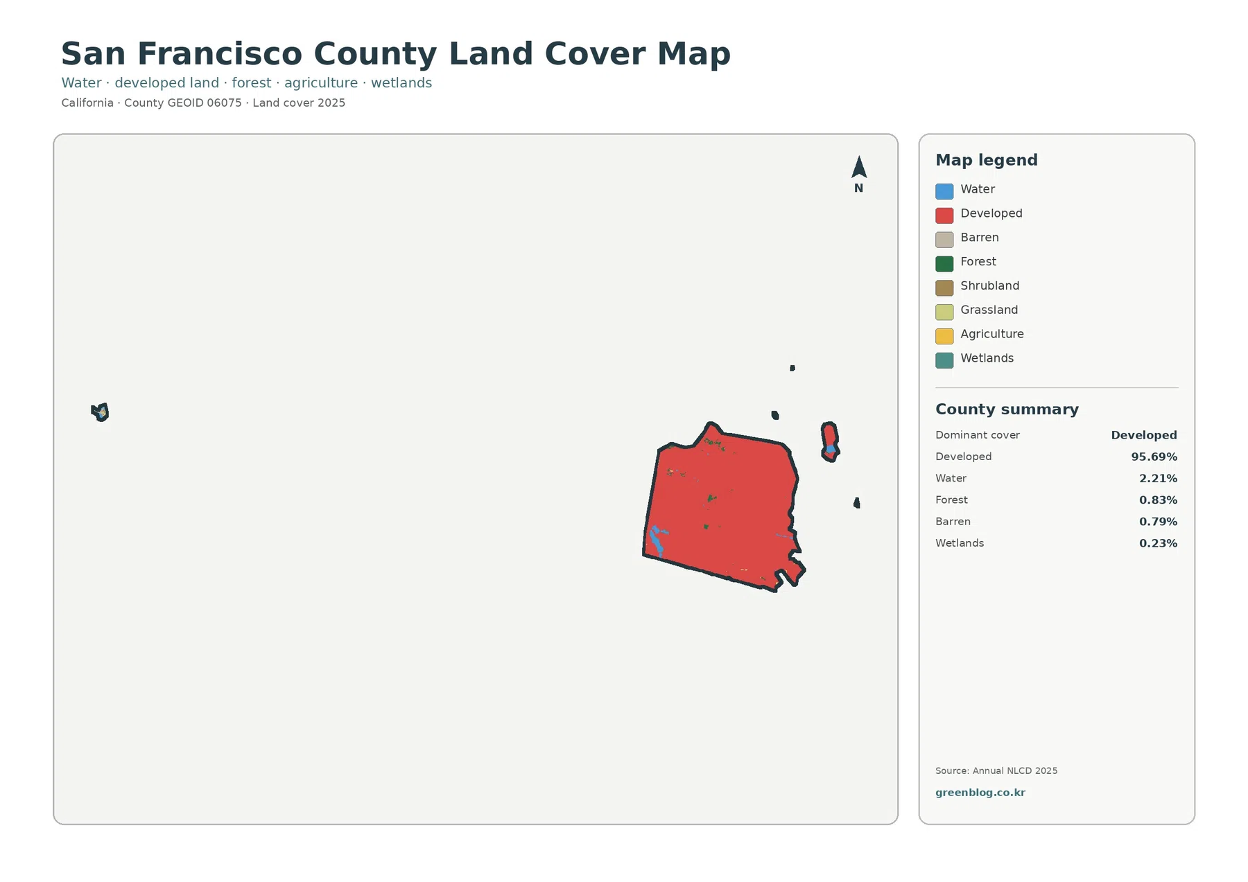 San Francisco County 토지 피복 지도