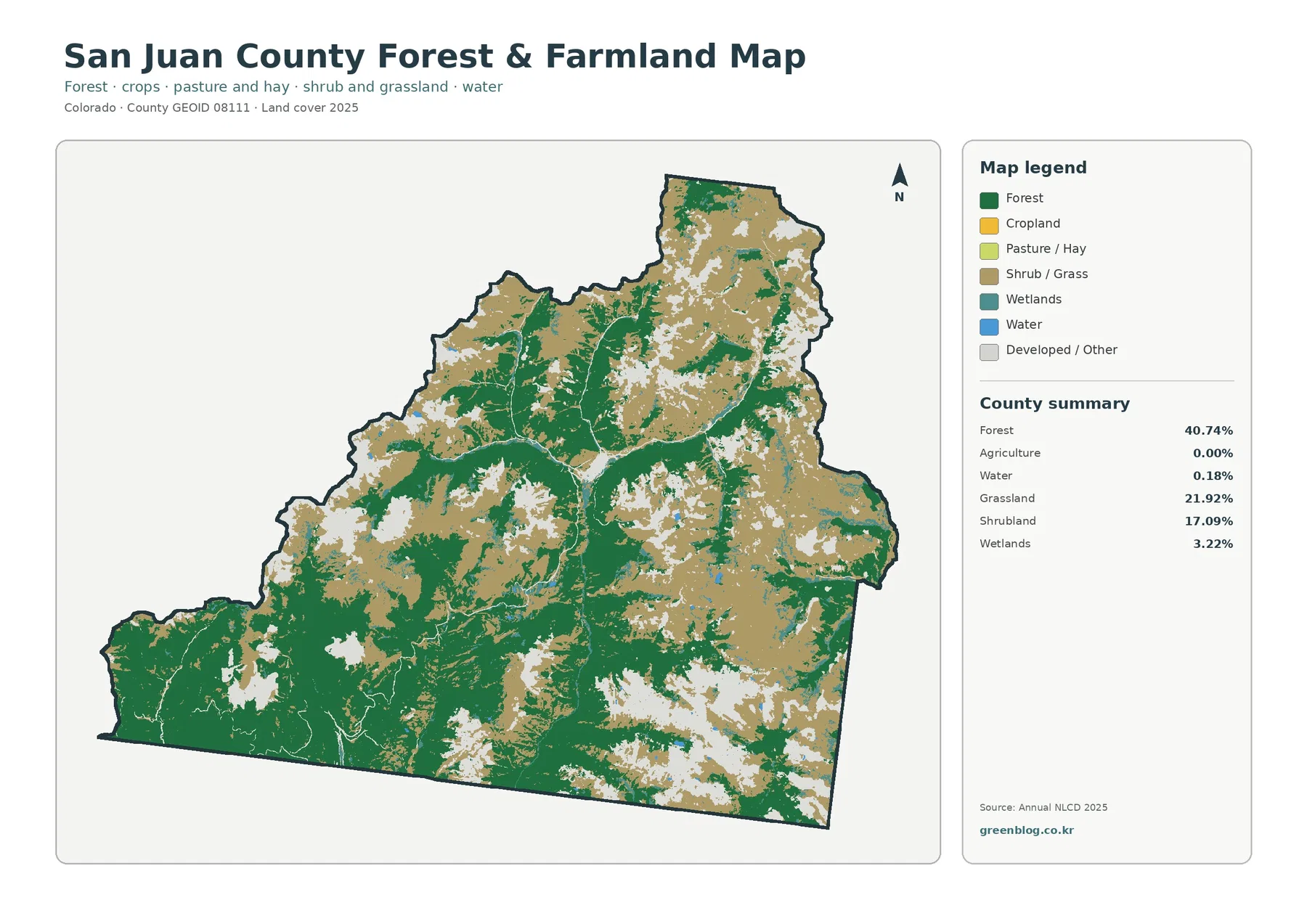 San Juan County forest and farmland map