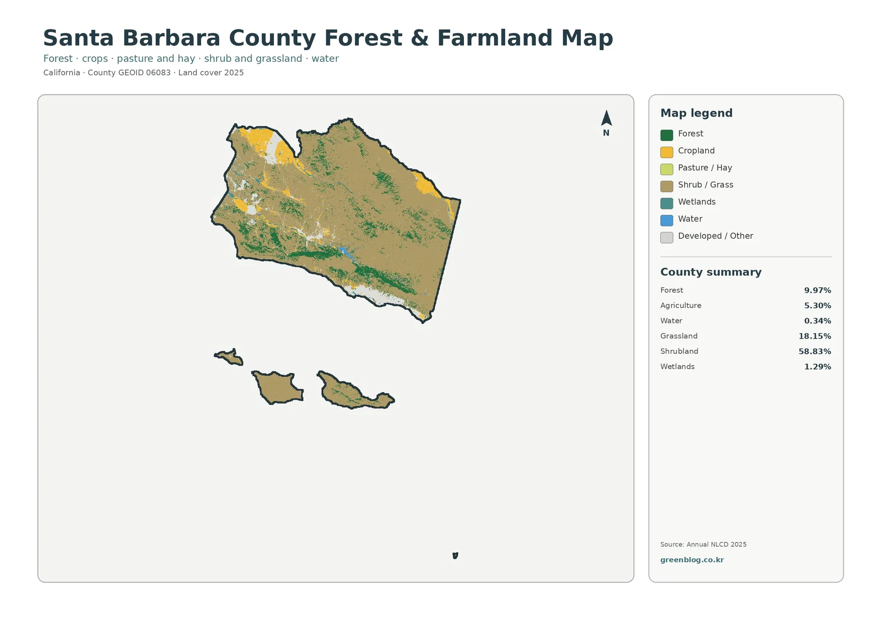 Santa Barbara County 산림·농경지 지도