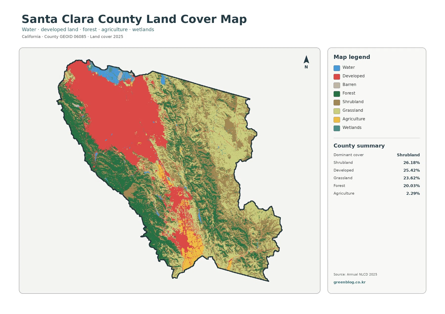 Santa Clara County 토지 피복 지도