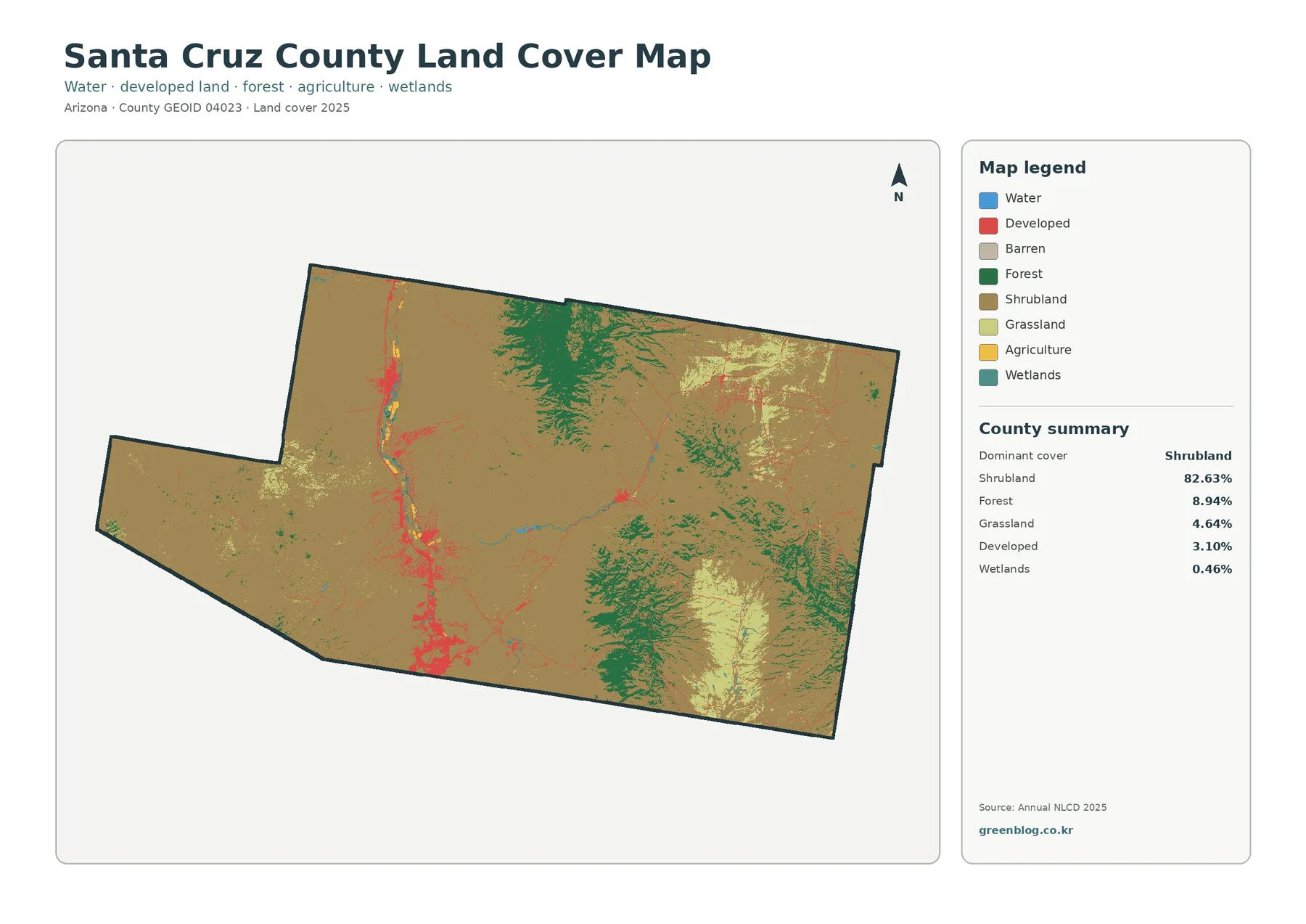 Santa Cruz County 토지 피복 지도 대표 이미지